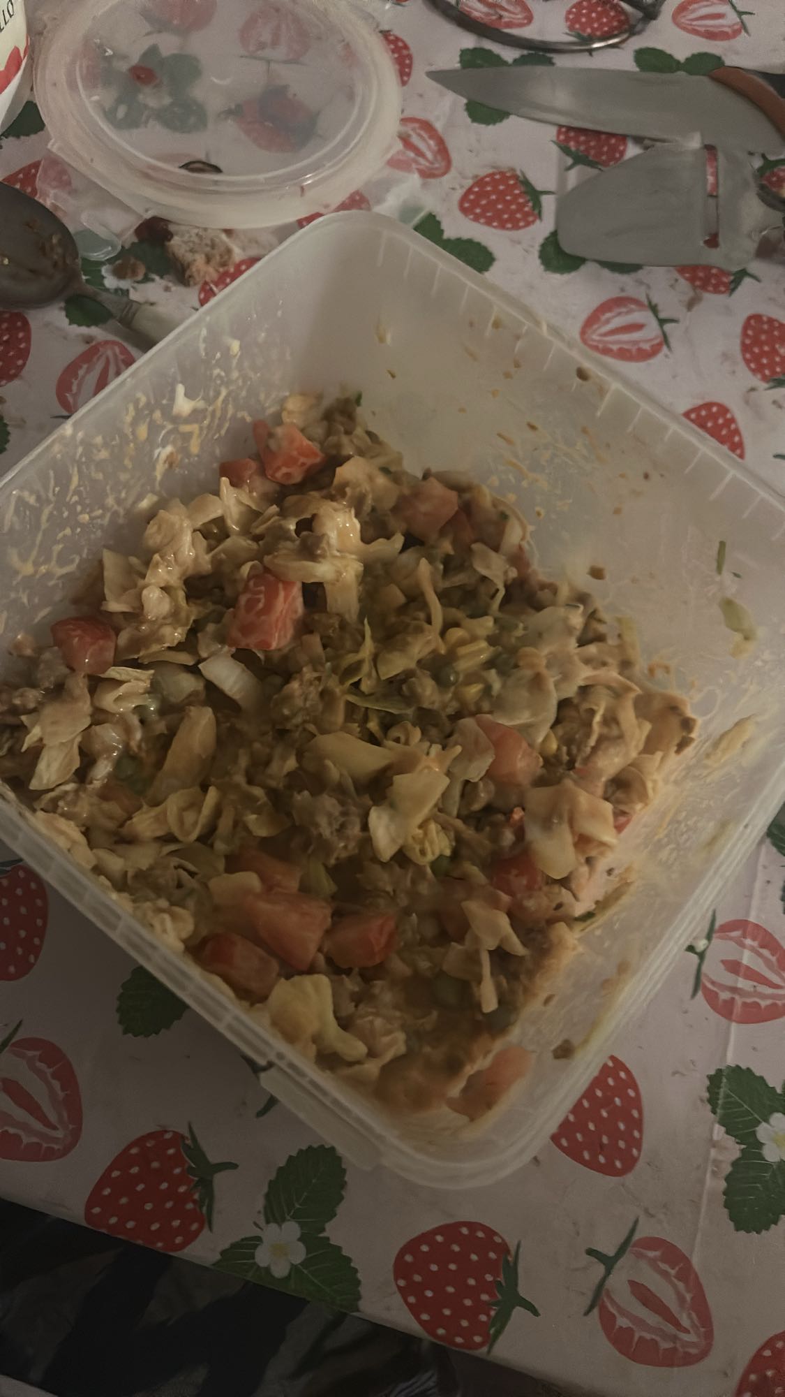 Köttfärssallad med grönsaker