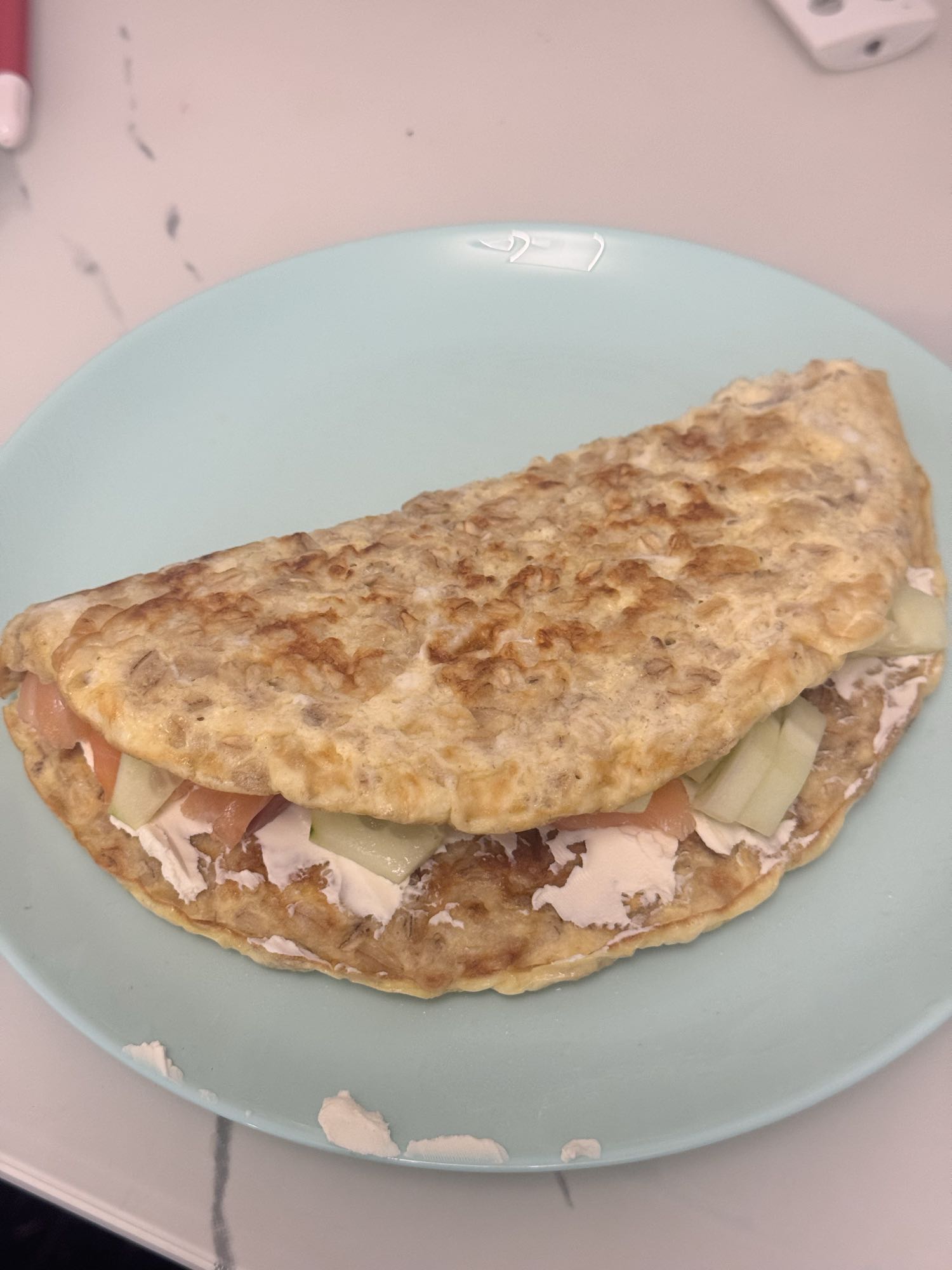 Овсяный омлет с начинкой