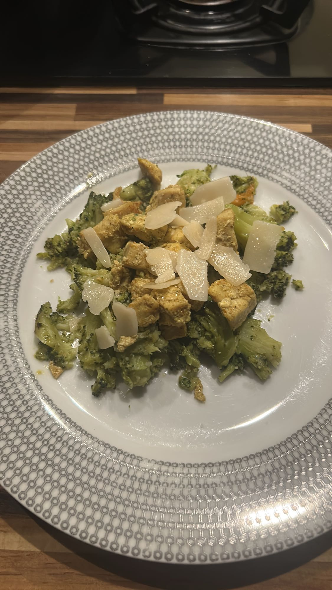 Tofu brocoli parmesan
