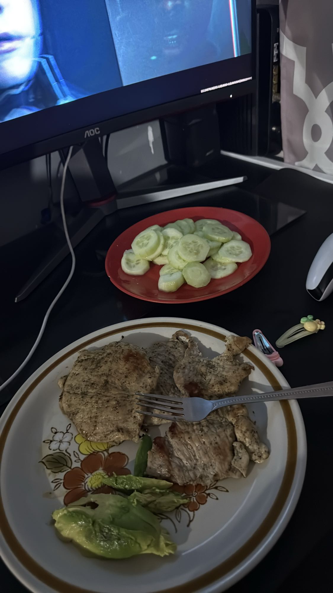 Chicken, cucumber, avocado