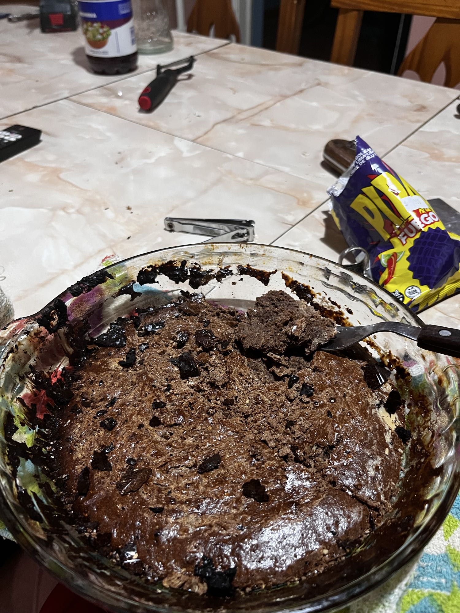 Brownie de chocolate con proteína y dulce de leche