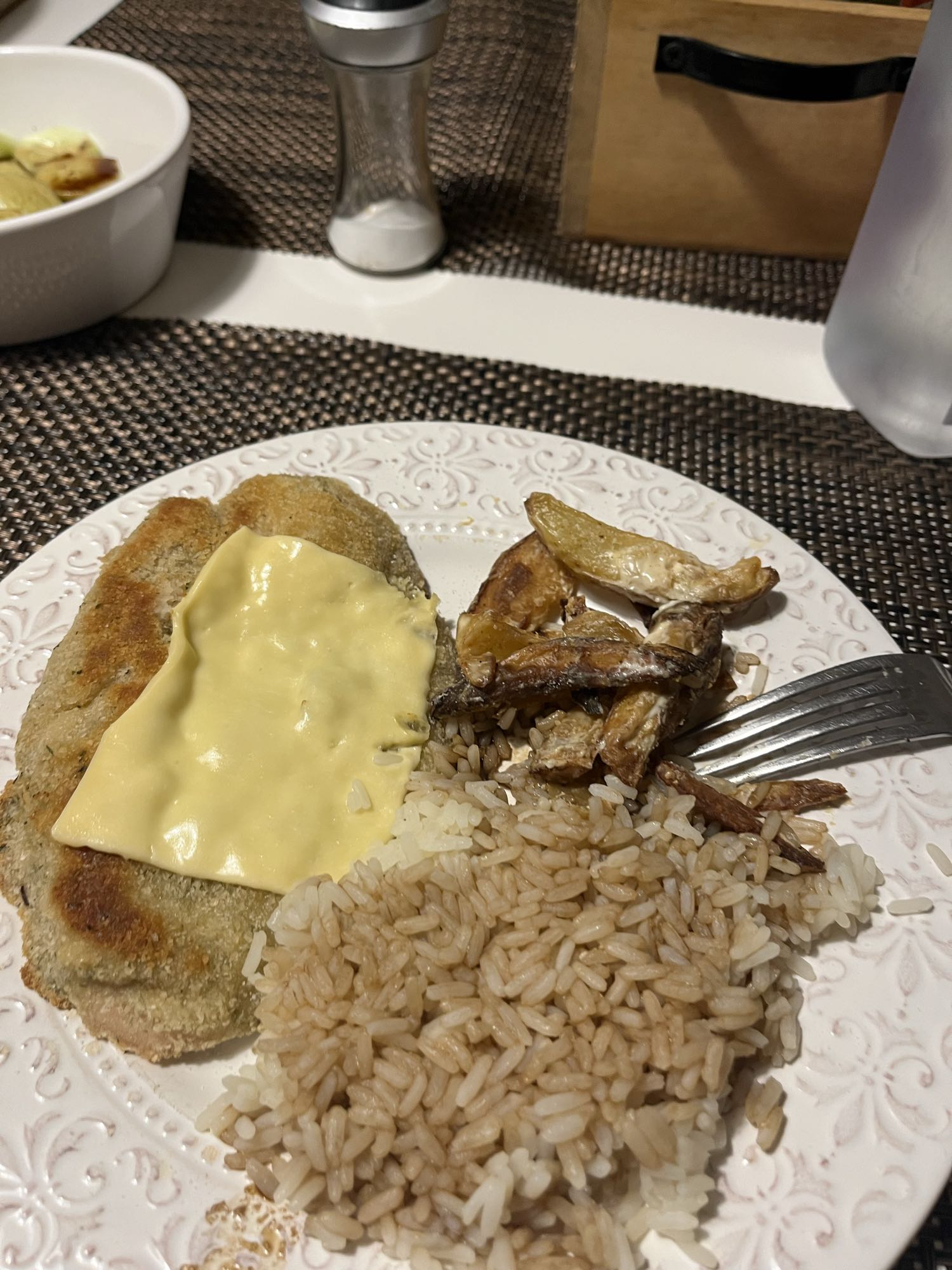 Milanesa con arroz