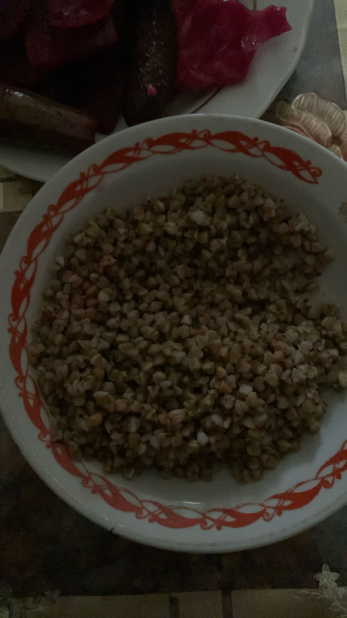 гречка с соленьями