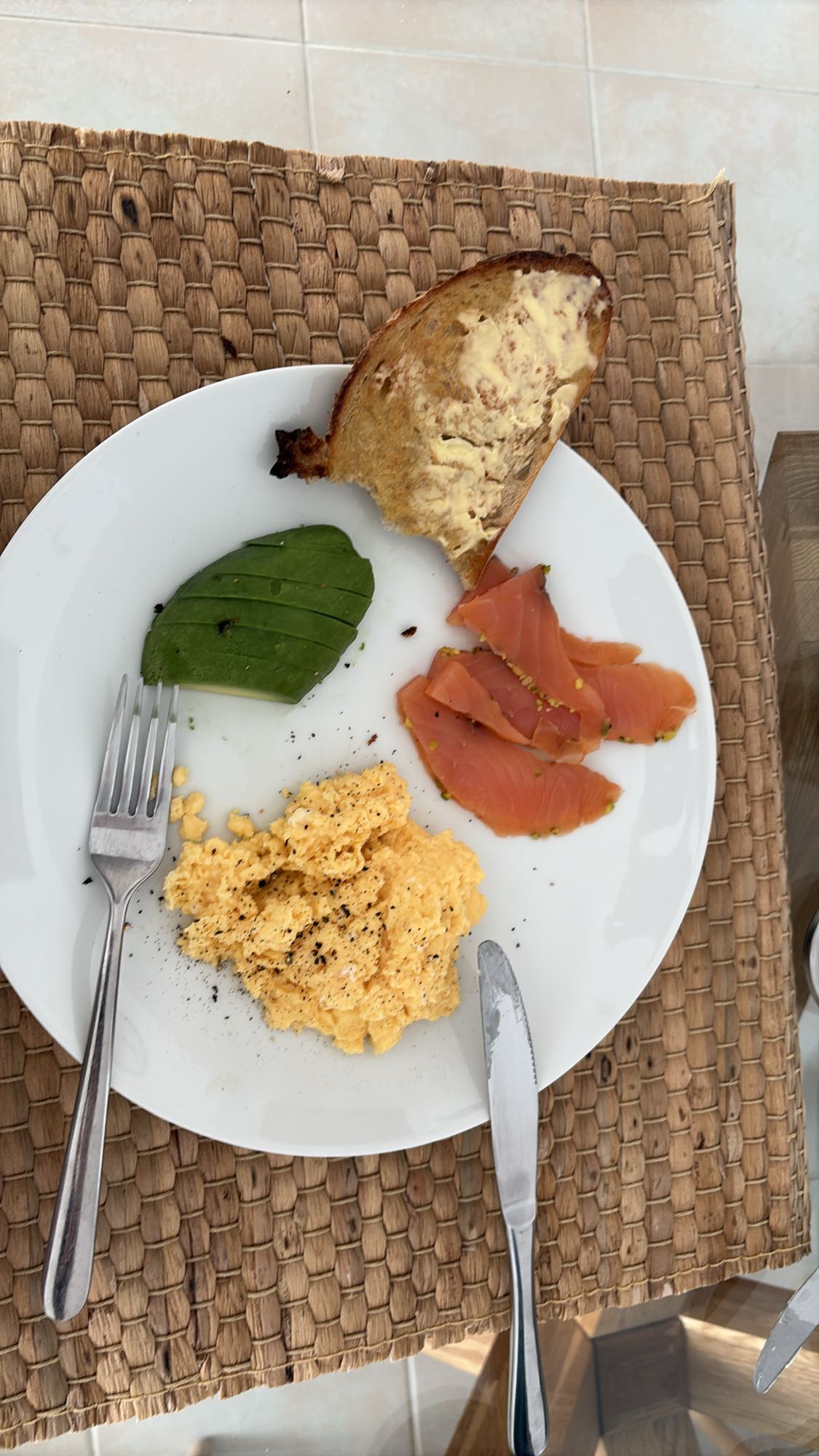 Salmon Egg Toast Plate