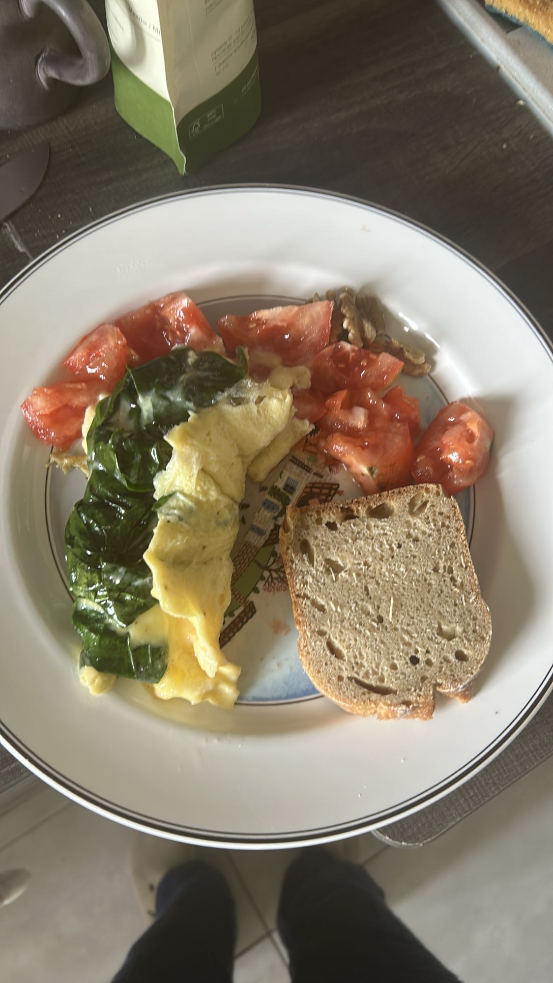 Omelette et légumes