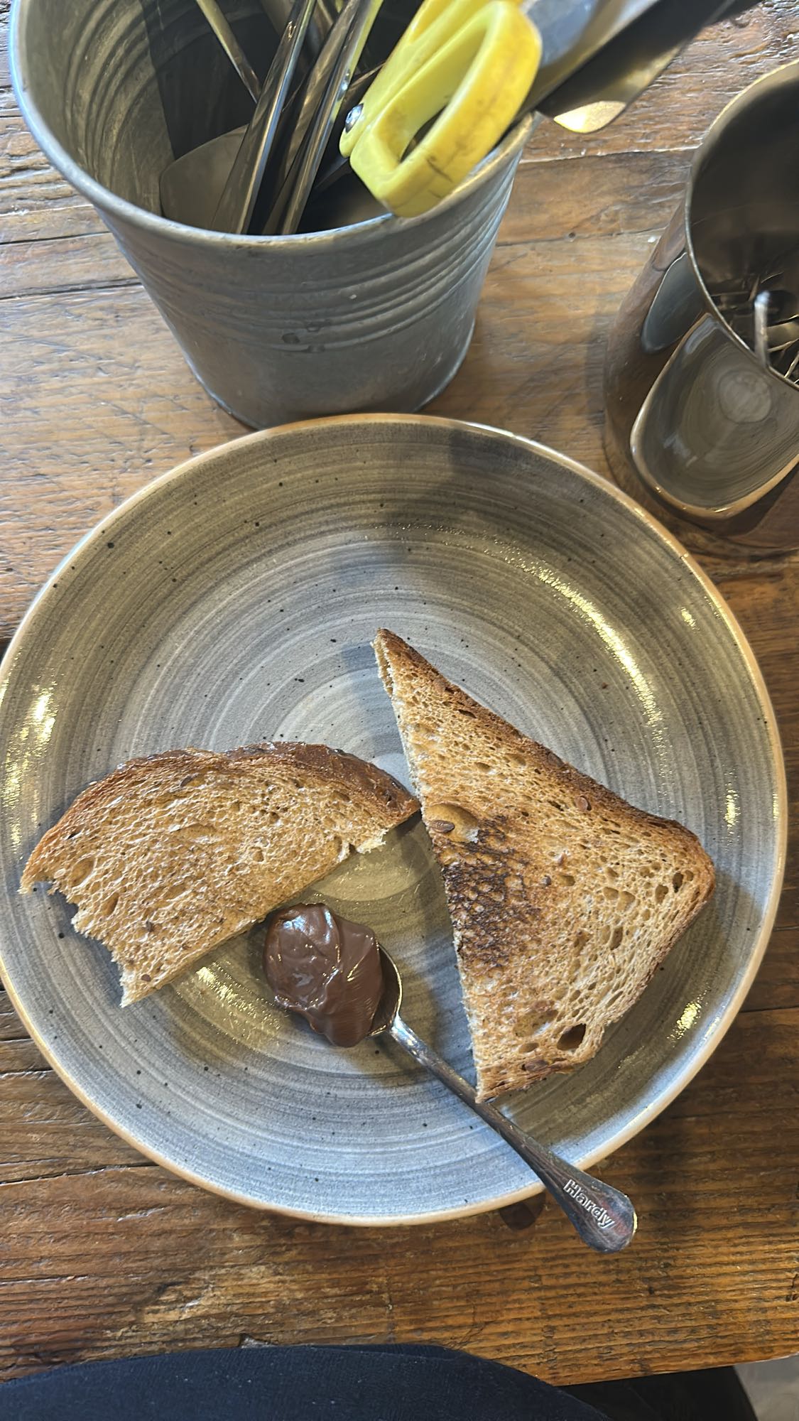 Toast with chocolate spread