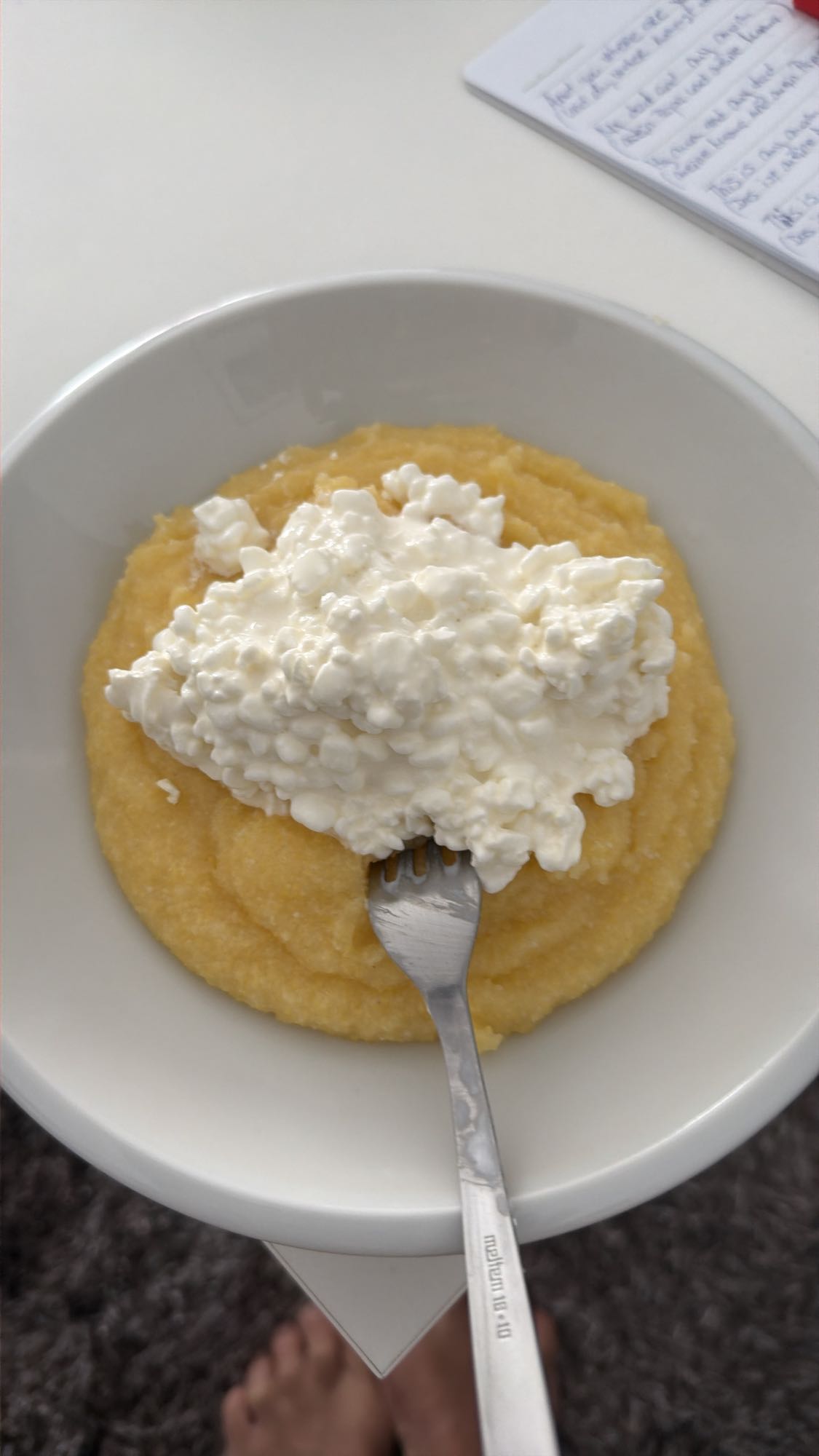 Polenta cu brânză de vaci