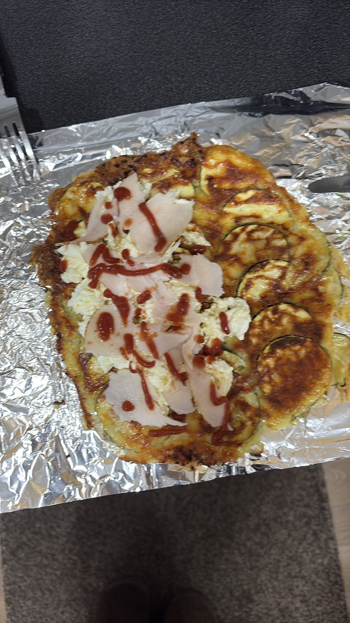 Omelett med kalkun og squash