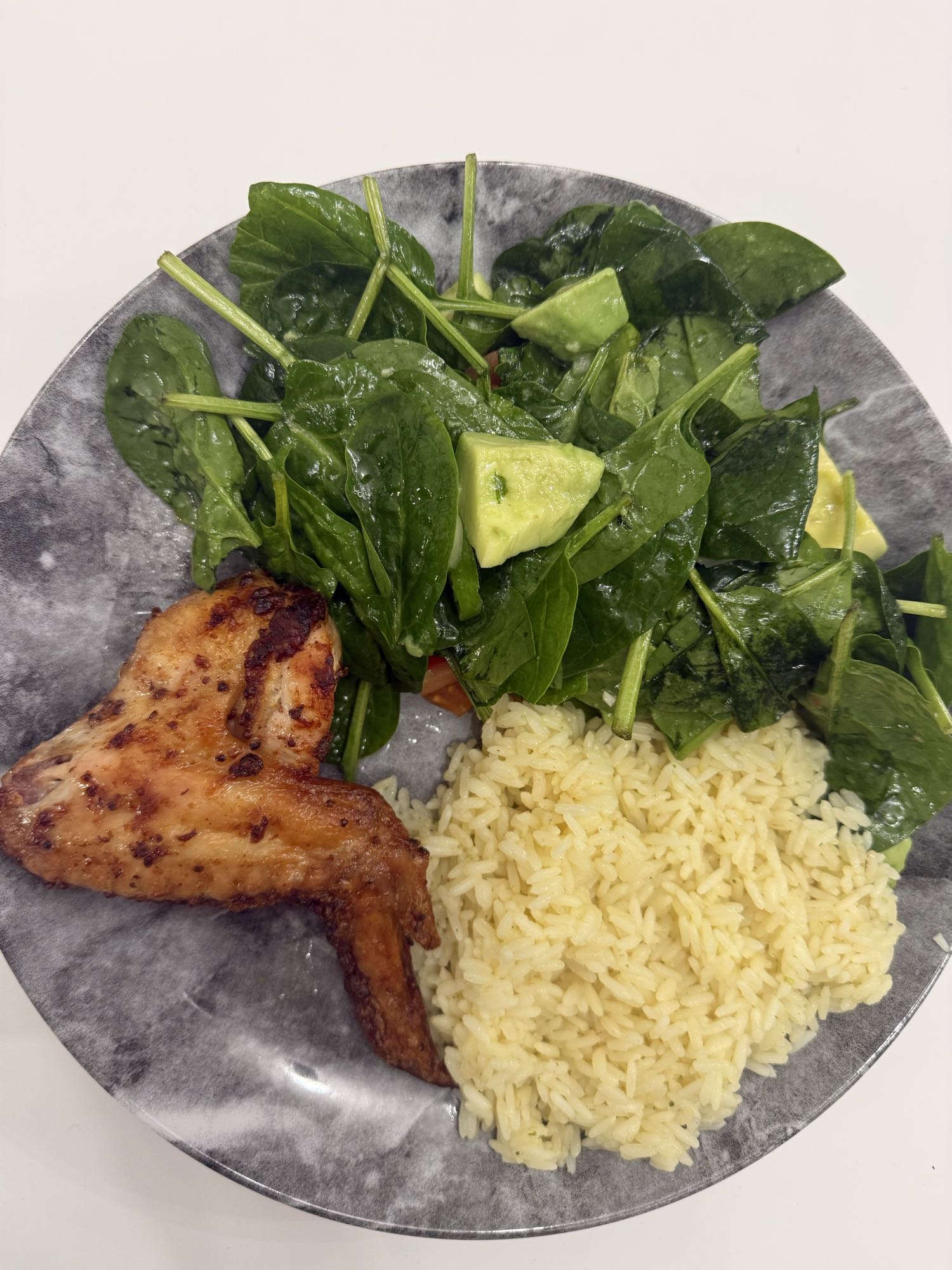 Aile de poulet et riz