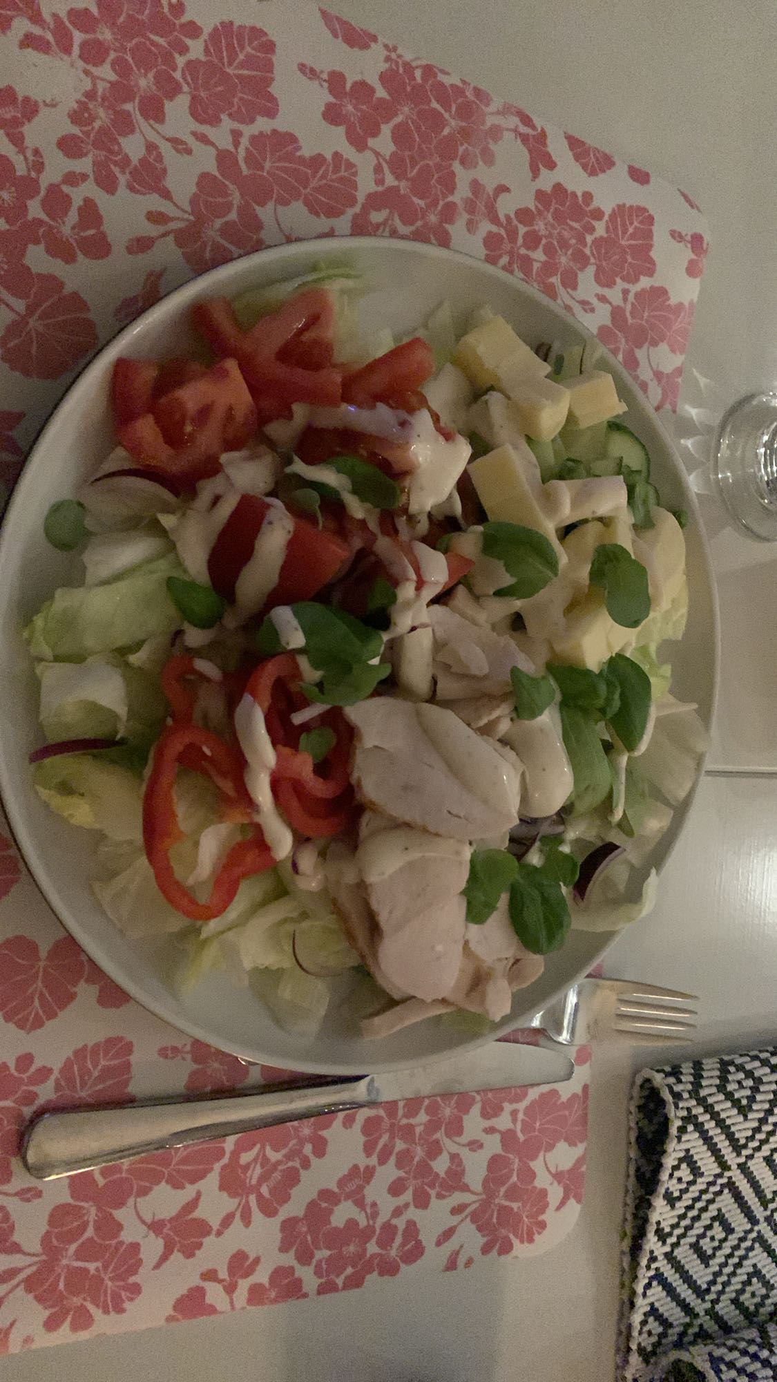 Kycklingsallad med ost