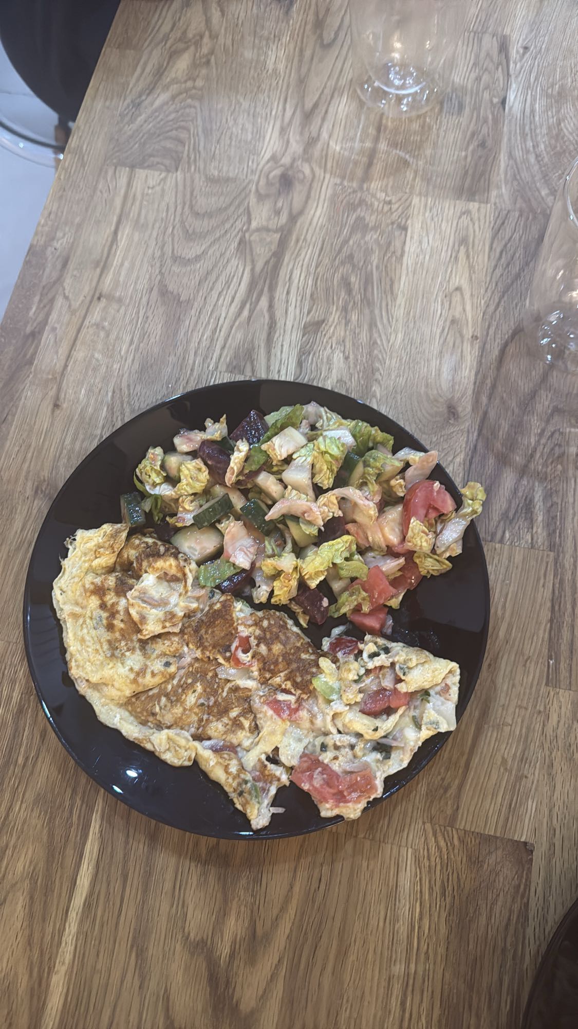 Omelette et salade
