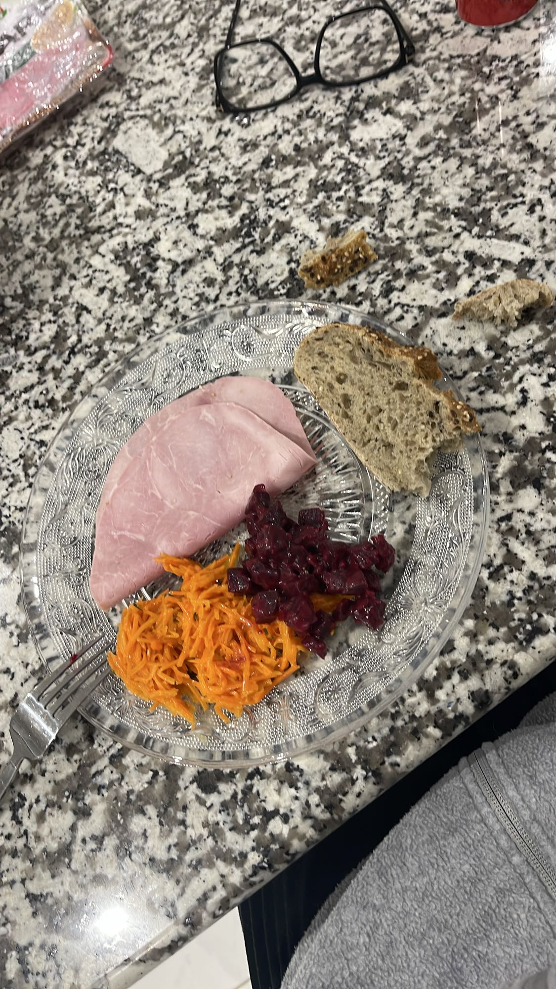 Assiette jambon crudités