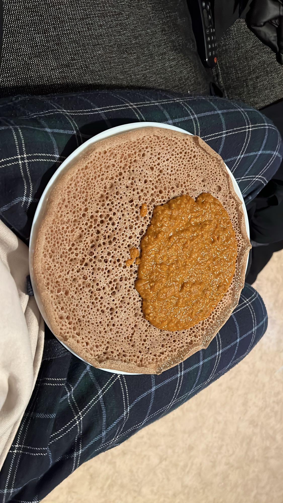 Injera med linsgryta