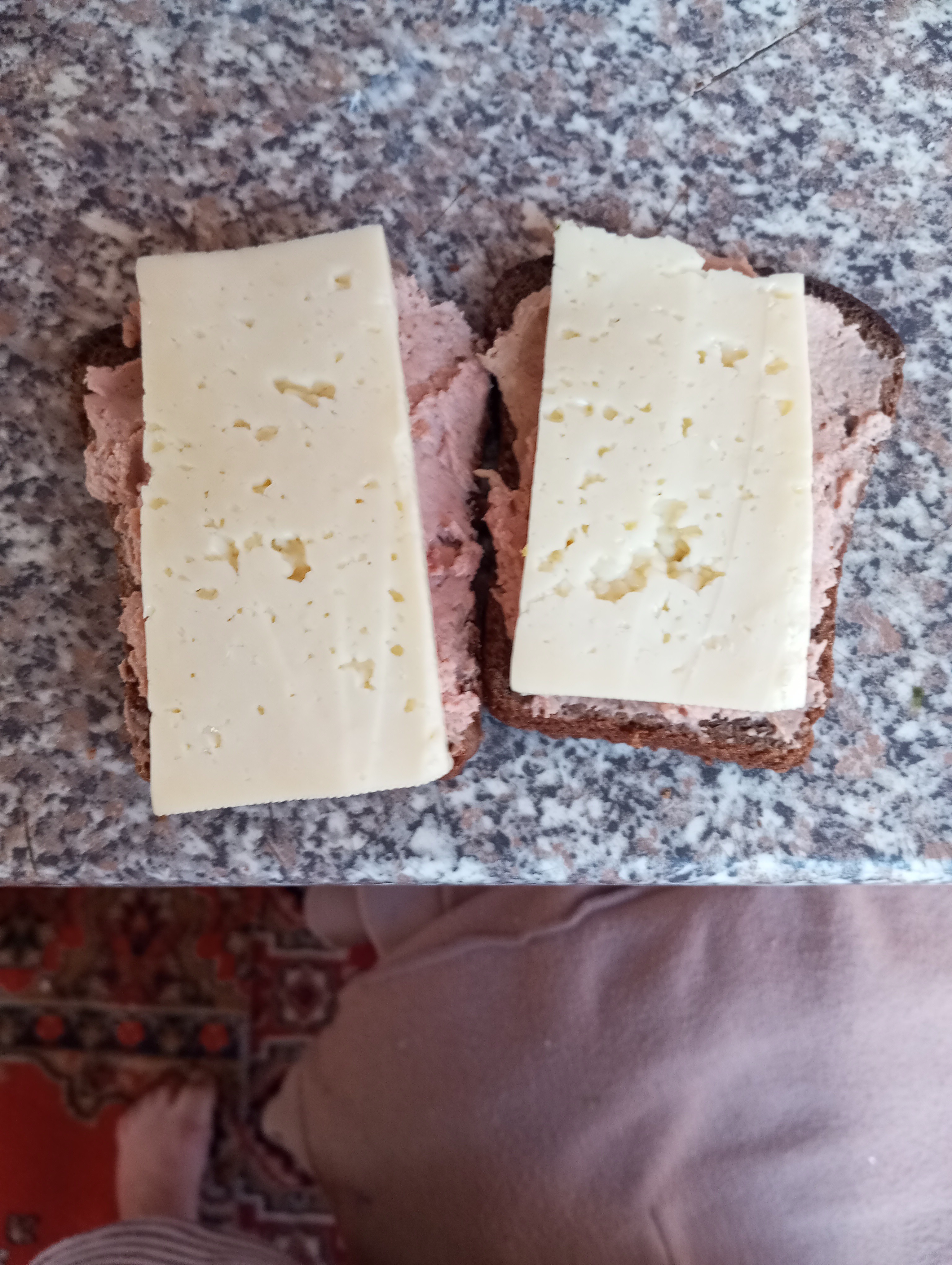 Cheese and pate sandwich