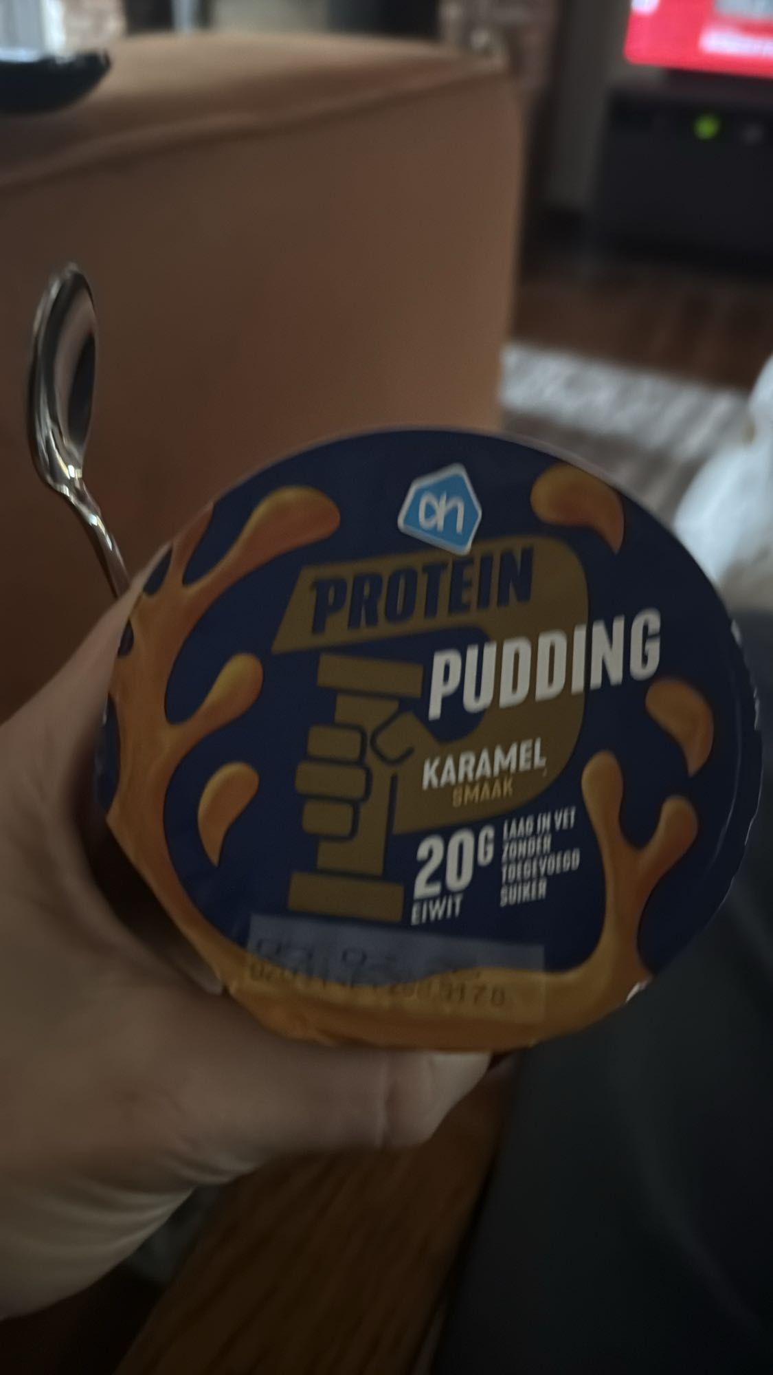 karamel proteïne pudding