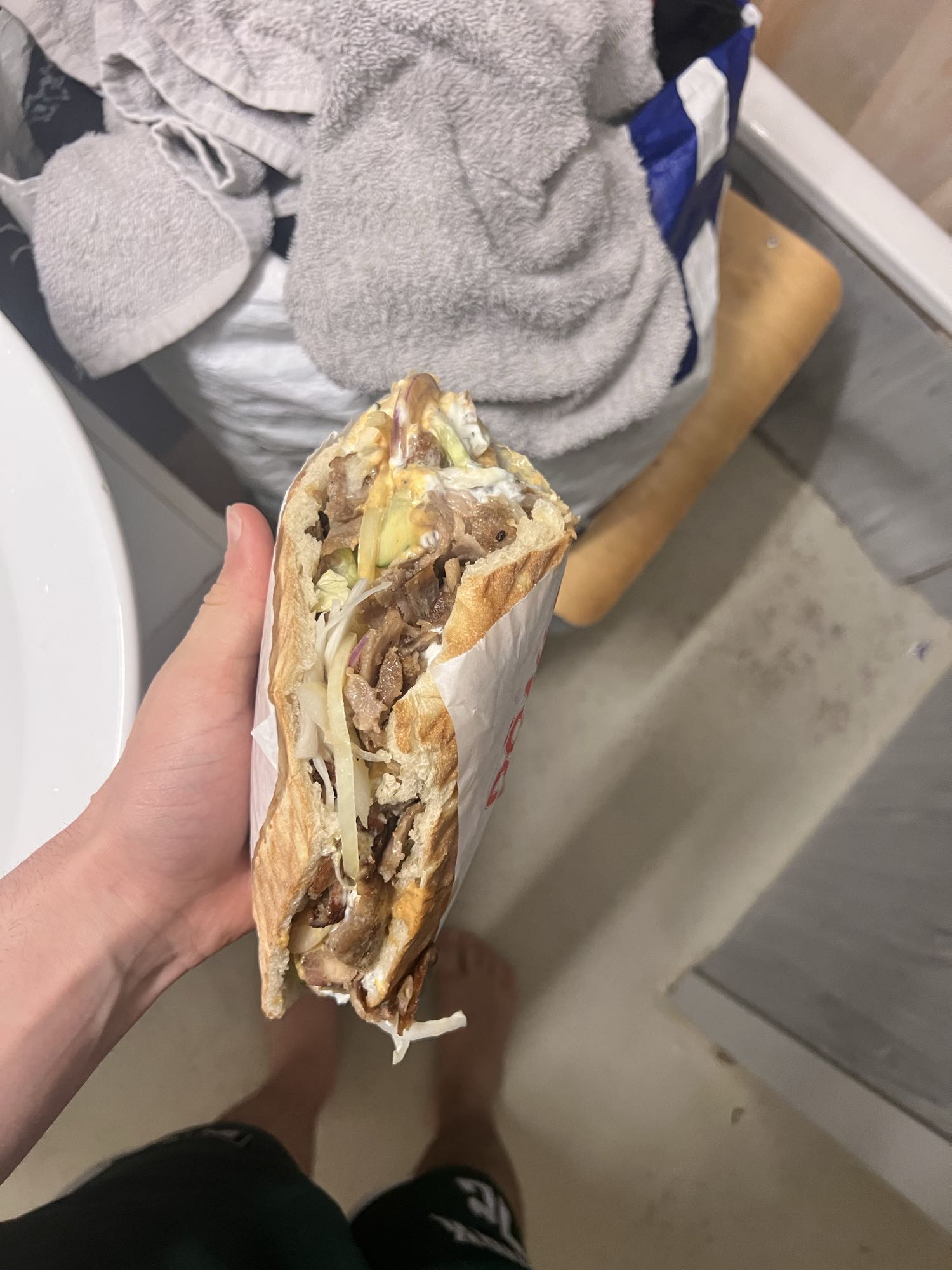 Döner kebab broodje