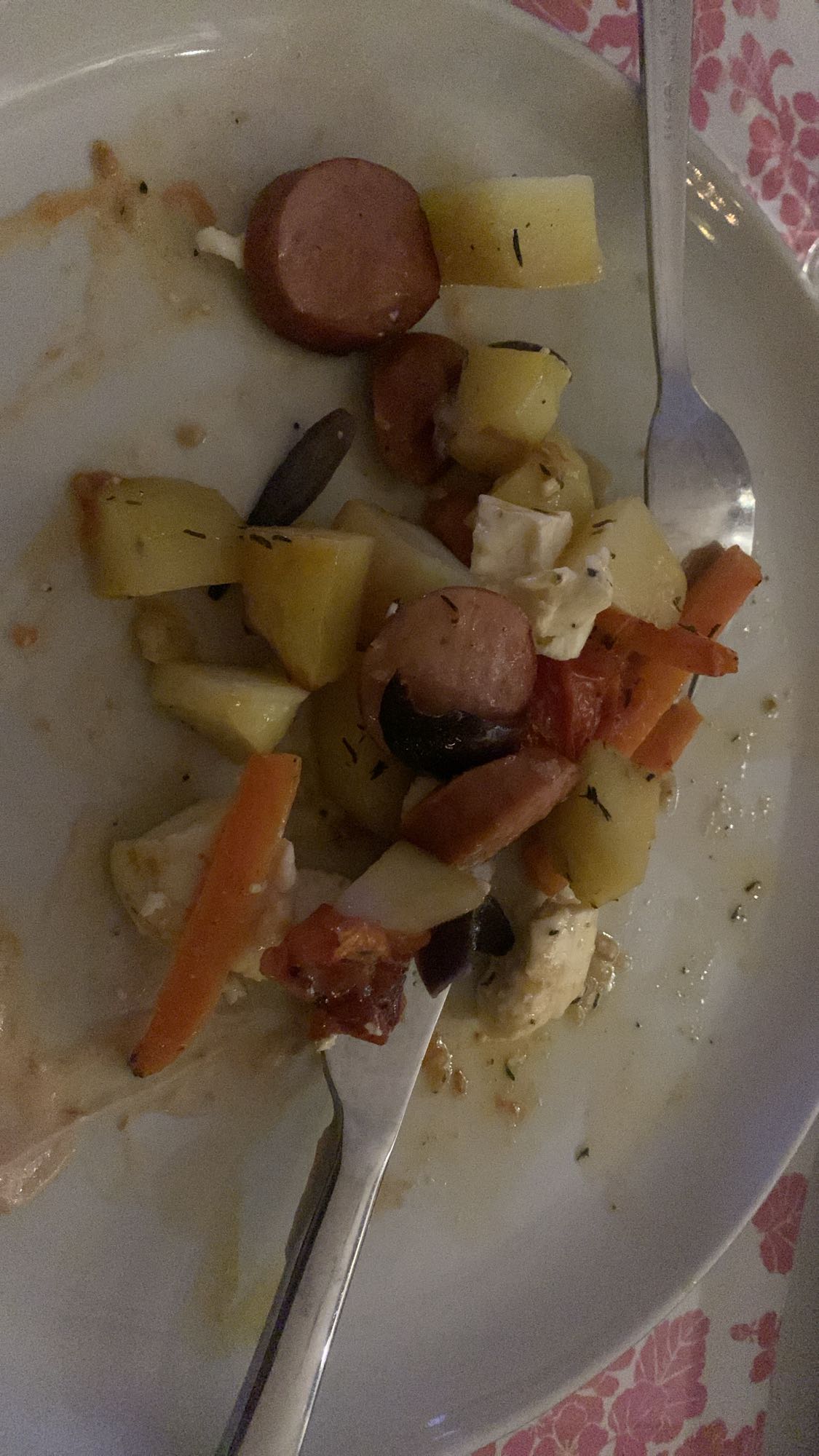 Korvgryta med grönsaker