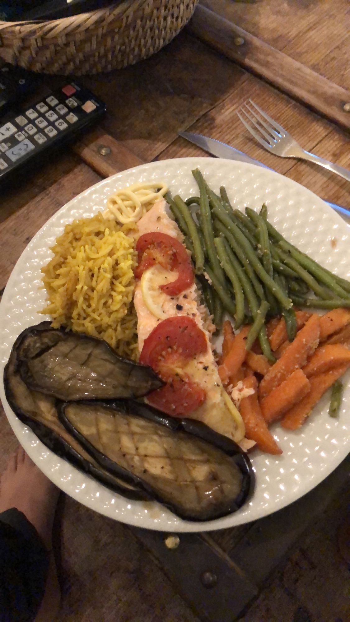 Assiette saumon légumes