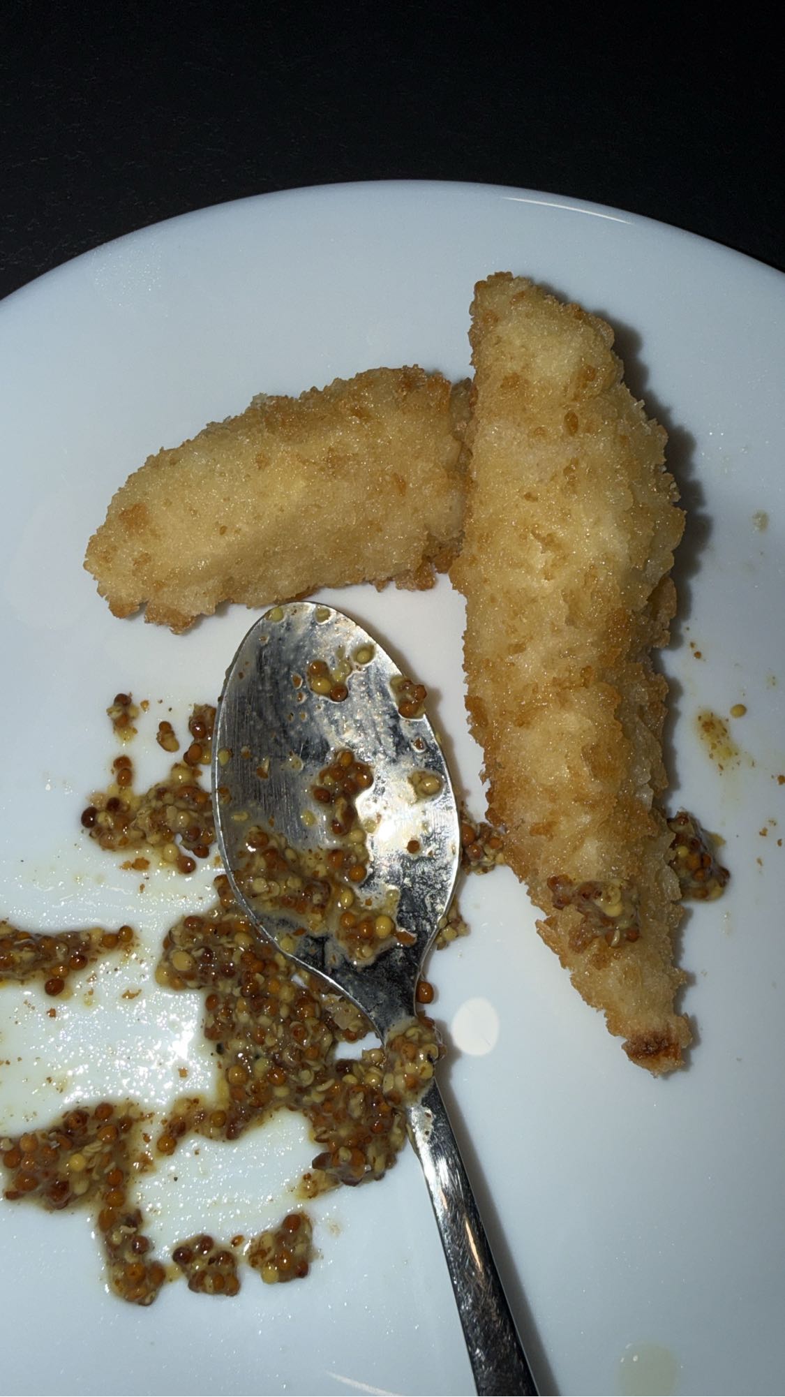 Poulet pané et moutarde