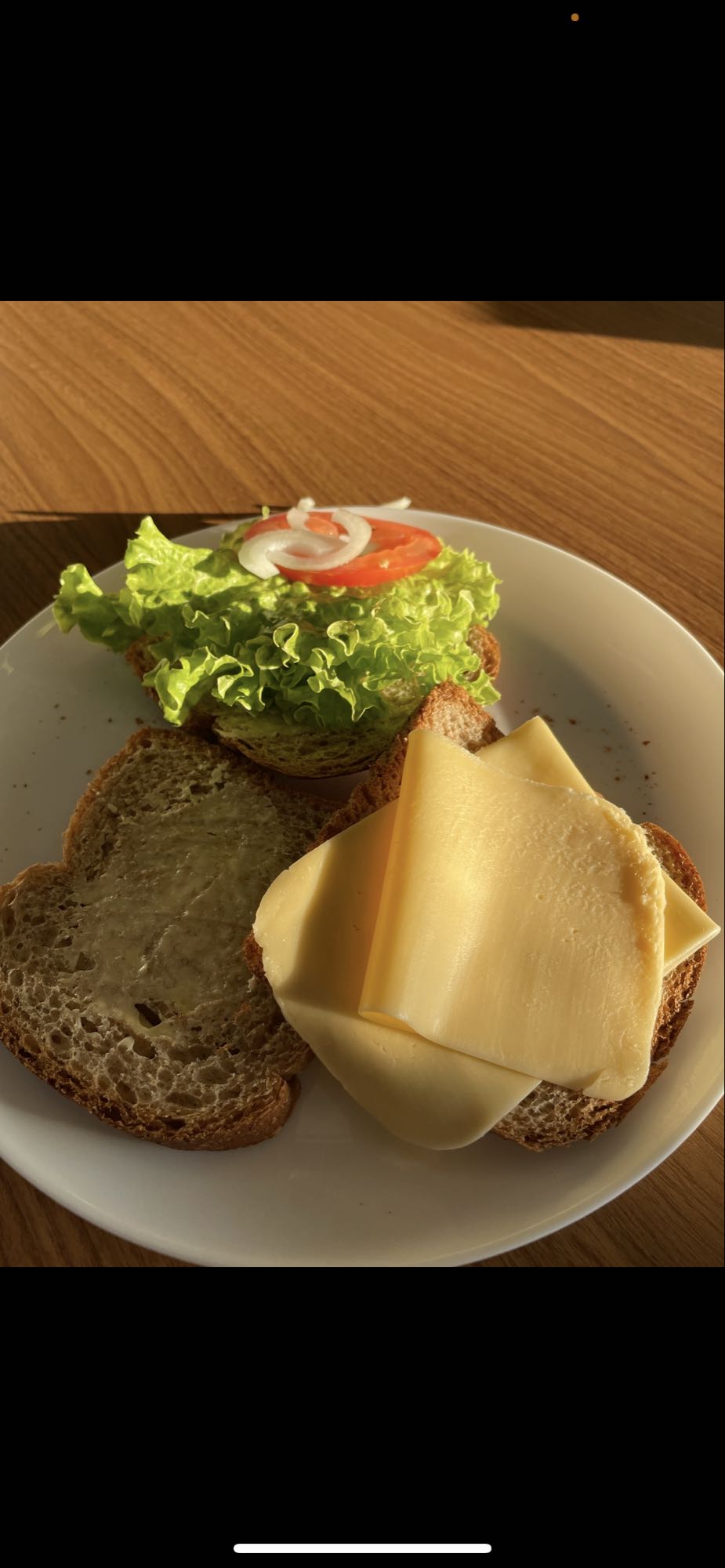 Sanduíche de queijo e salada