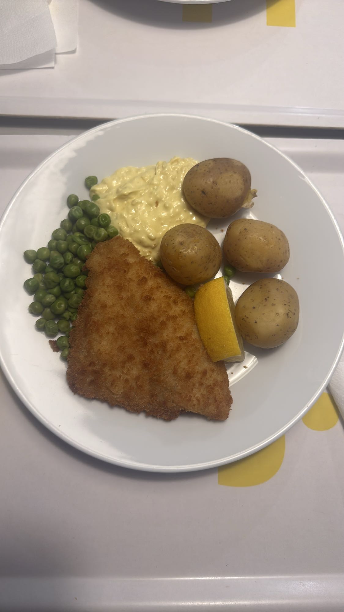 Panerad fisk med potatis