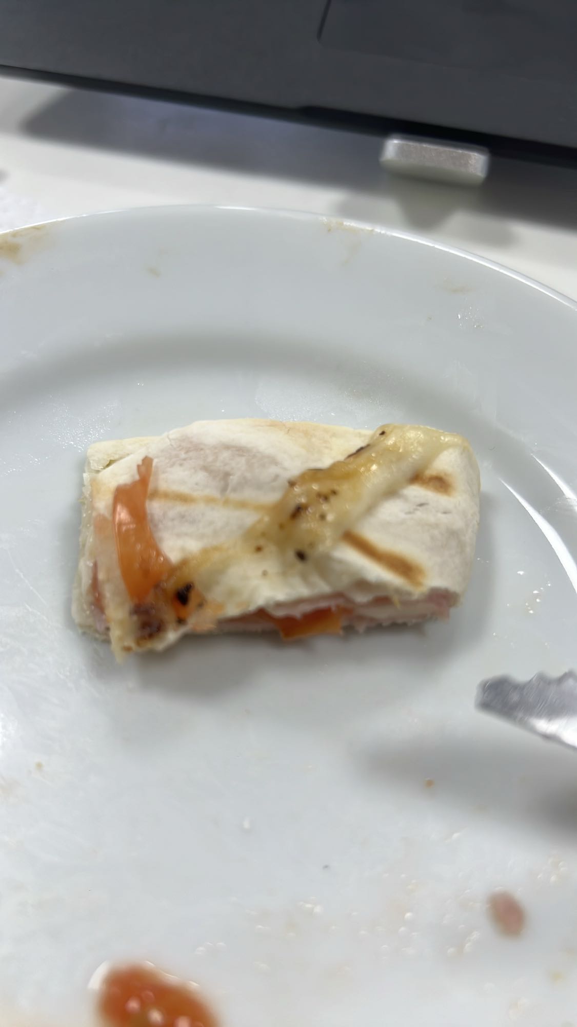 Mini wrap with cheese and tomato