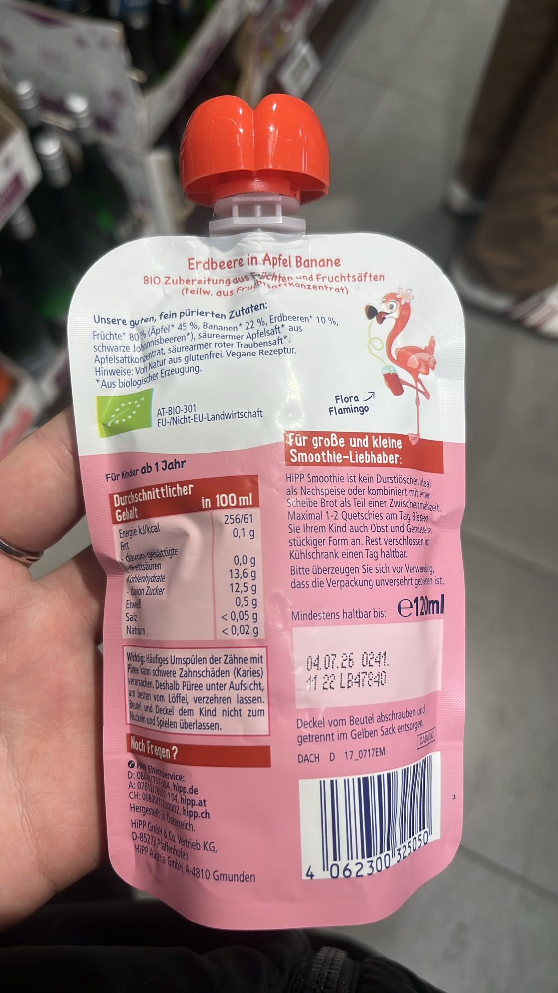 Erdbeere Apfel Banane Pouch