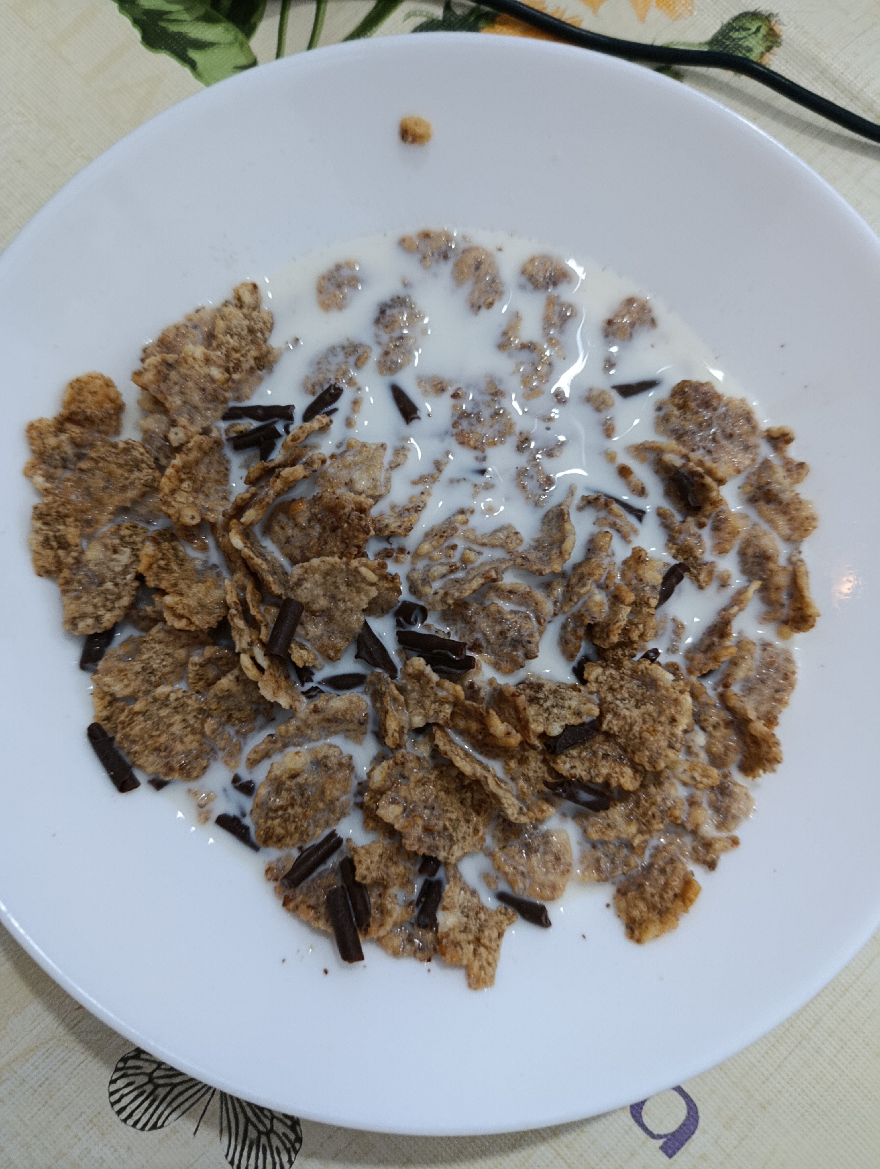 Cereal con leche y chocolate