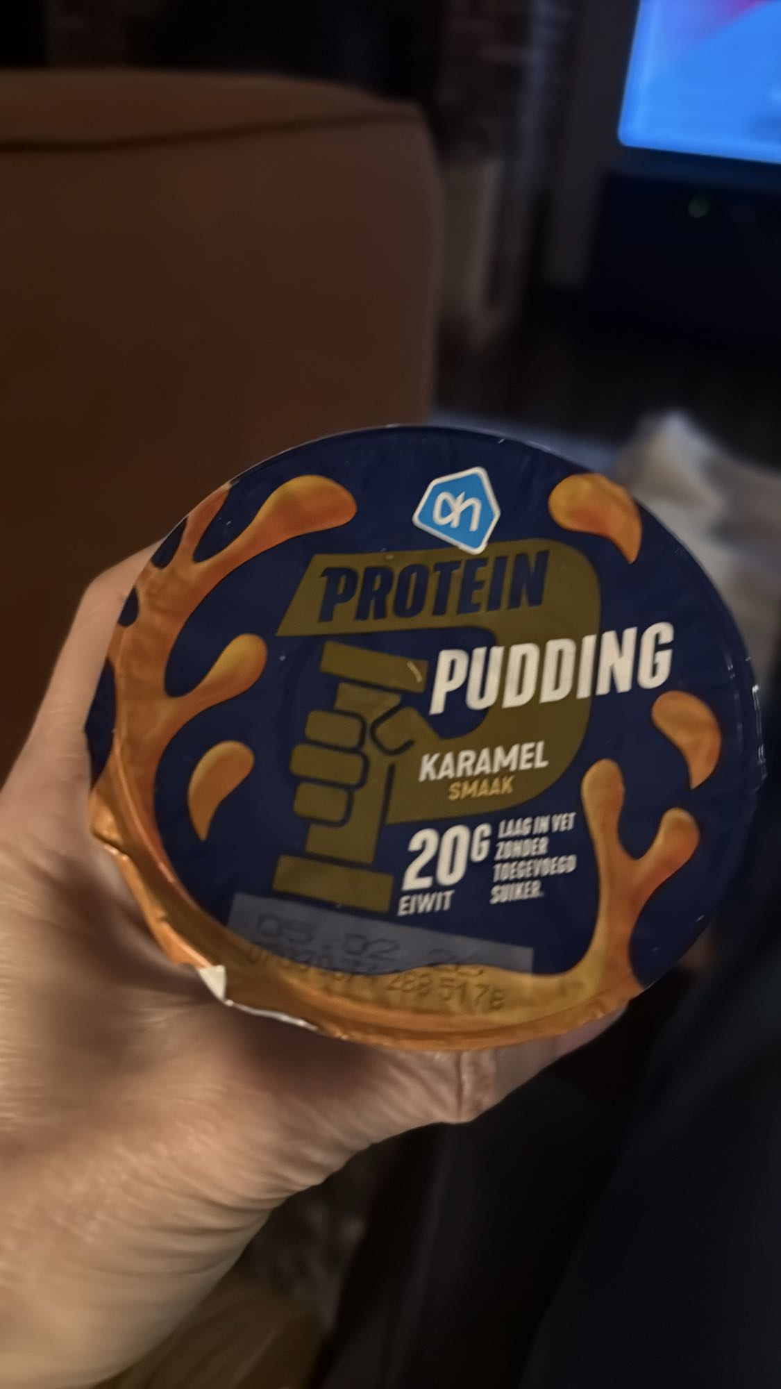 Karamel proteïnepudding