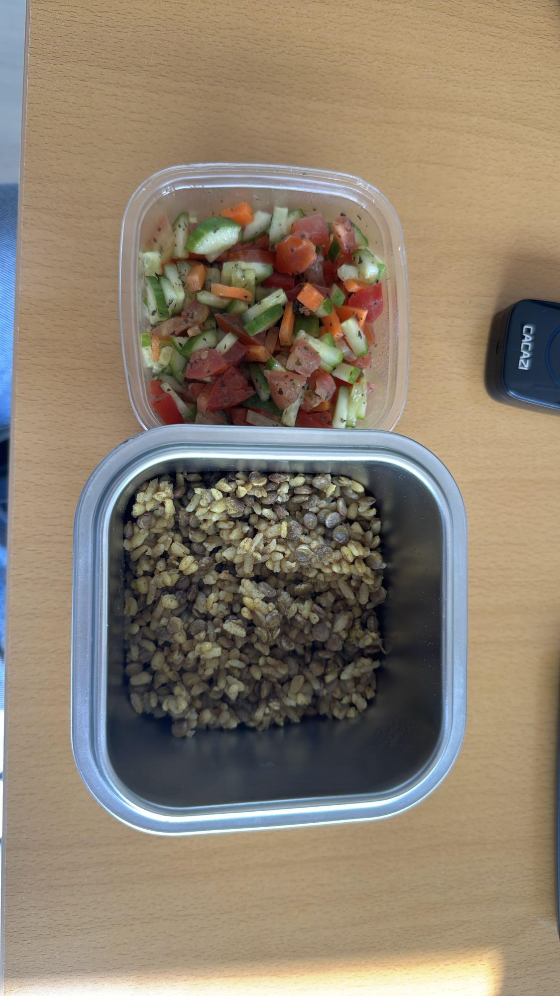 Lentil bulgur and salad