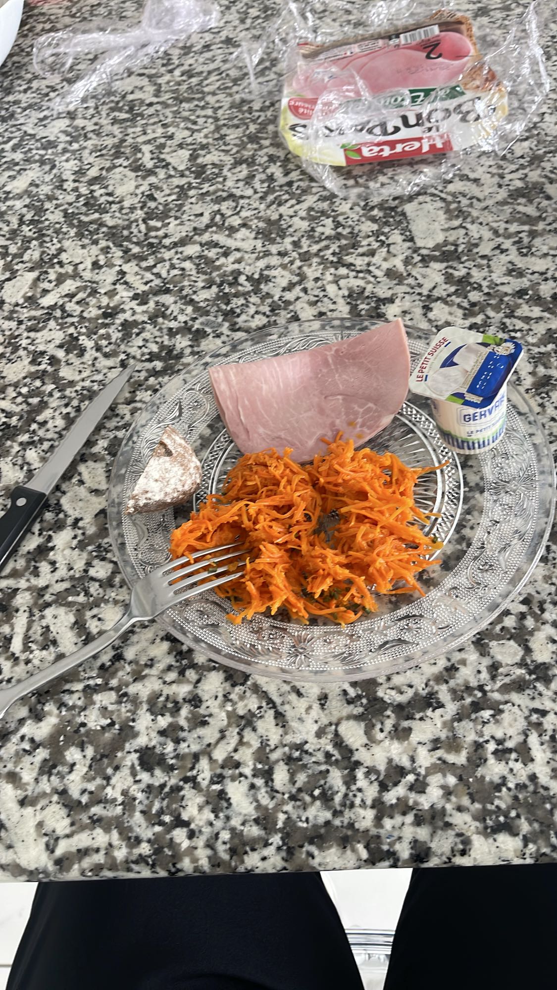 Déjeuner jambon carottes