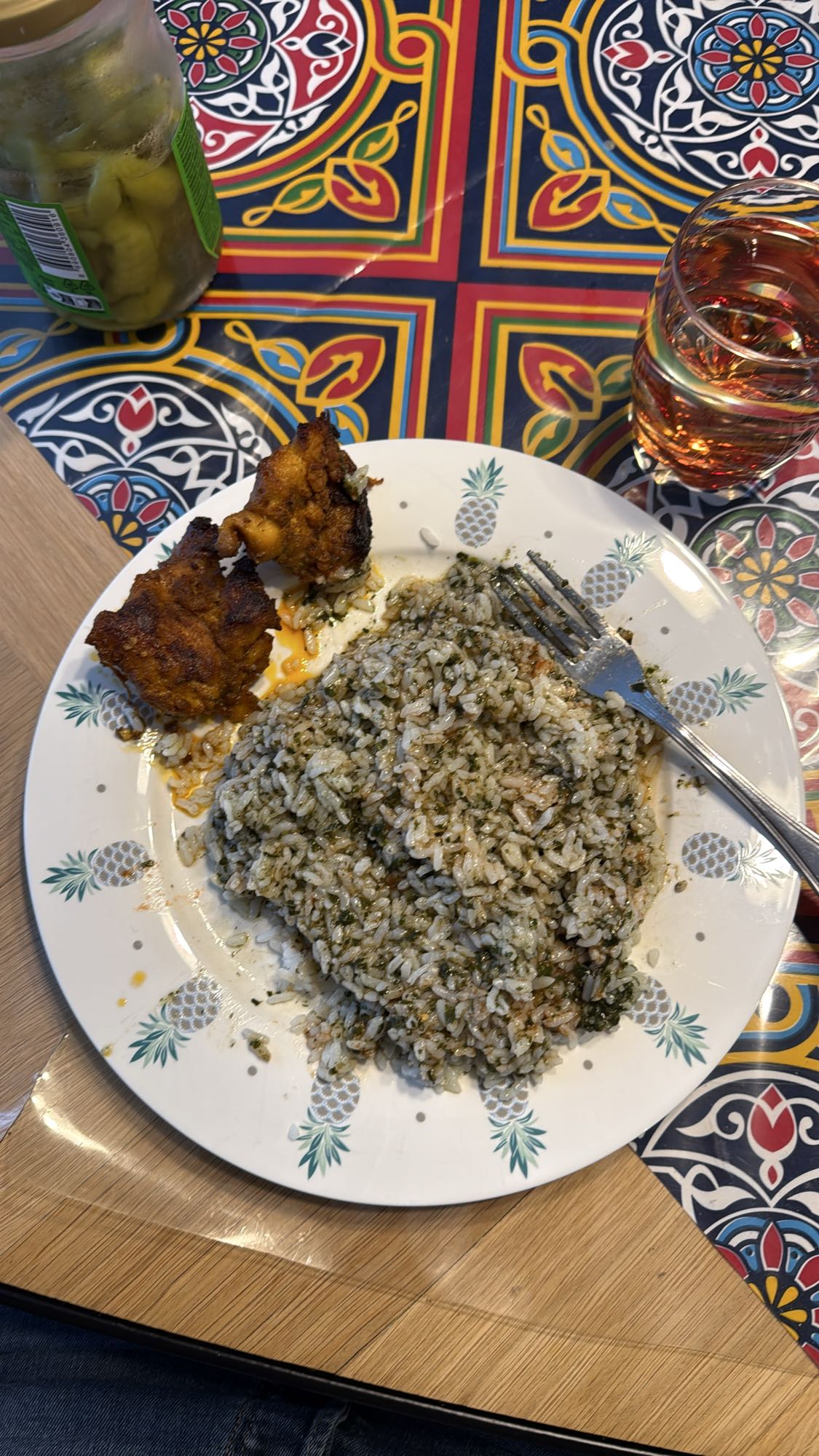 Herbed rice with grilled chicken