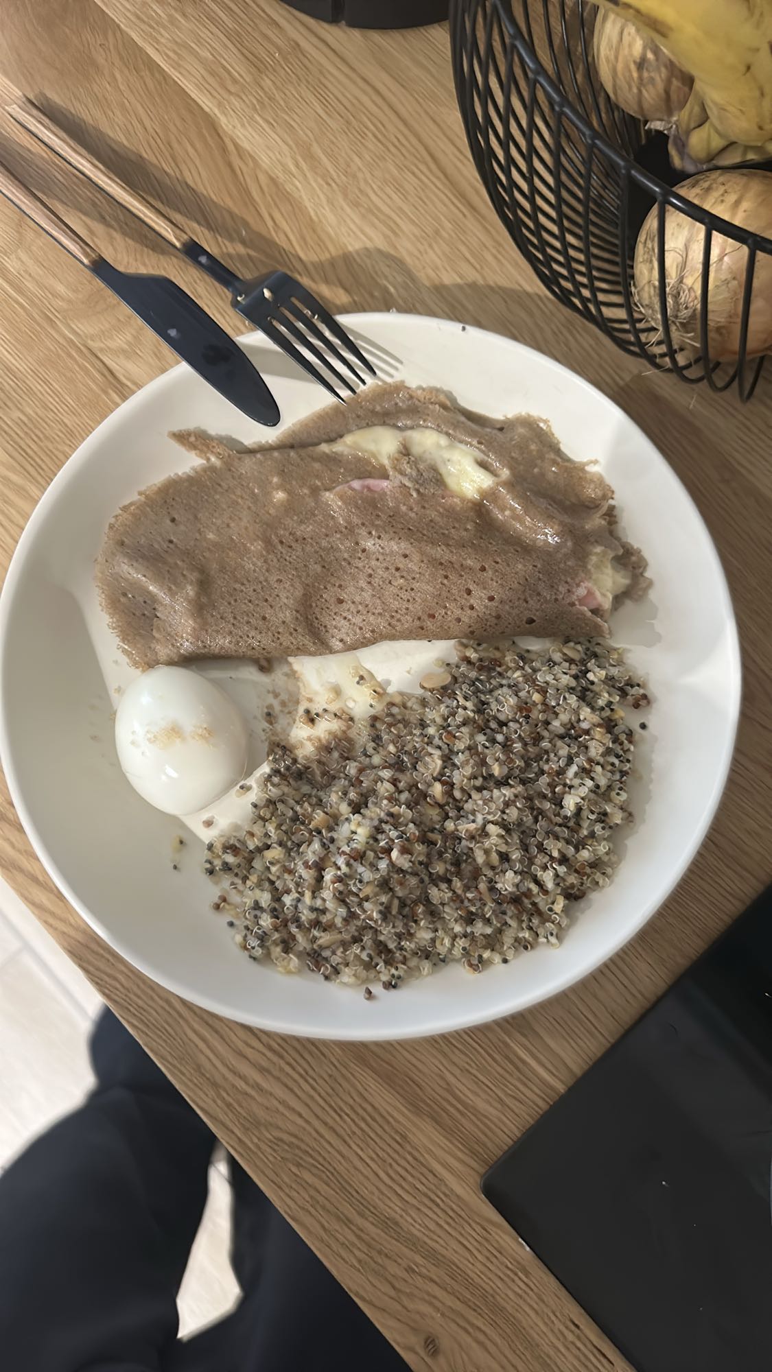 Galette, œuf, quinoa