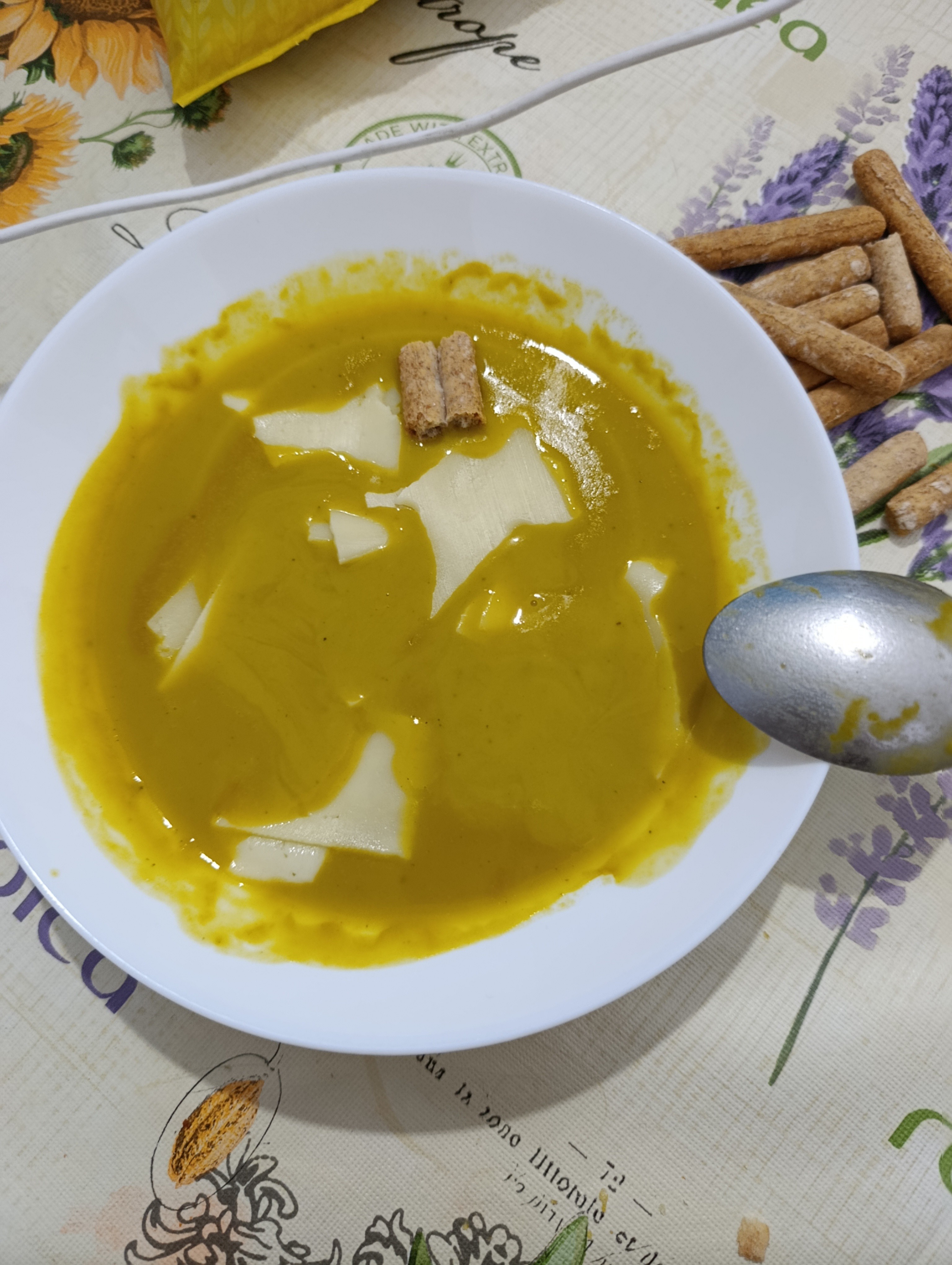 Sopa de calabaza con queso