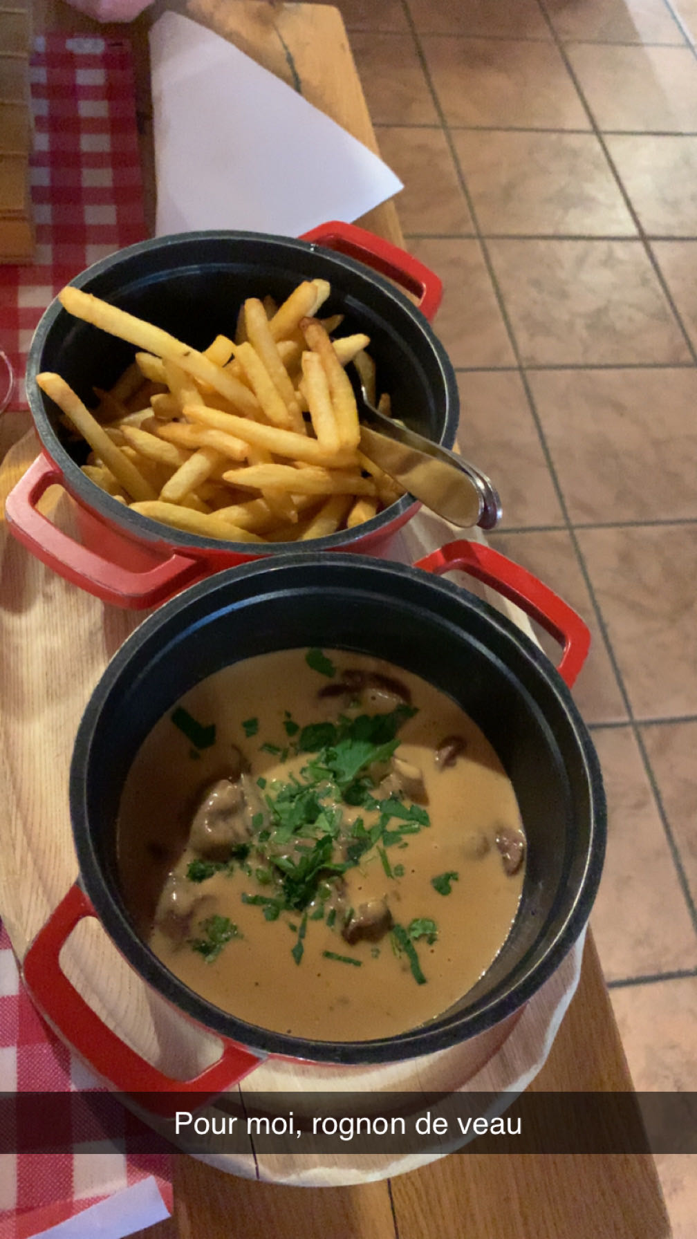 Rognons de veau et frites