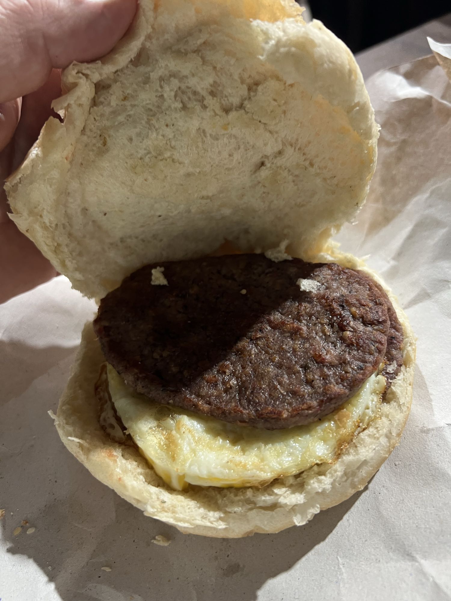 Double Burger with Omelette Egg