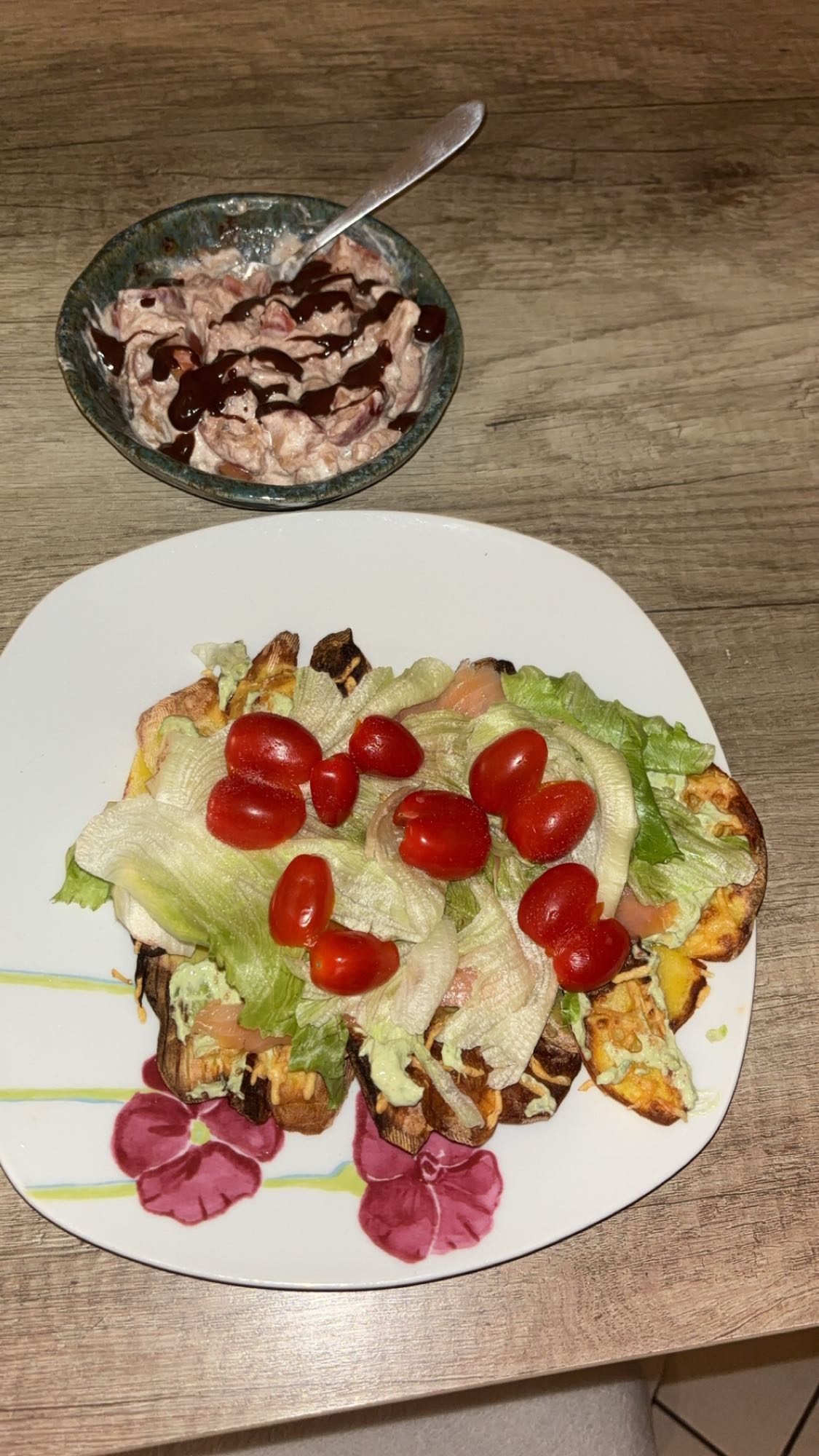 Gaufres salées revisitées avec dessert fruité