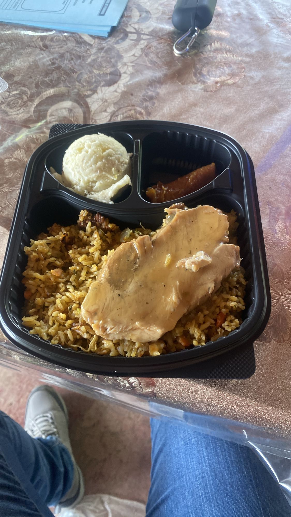Pollo con arroz y puré