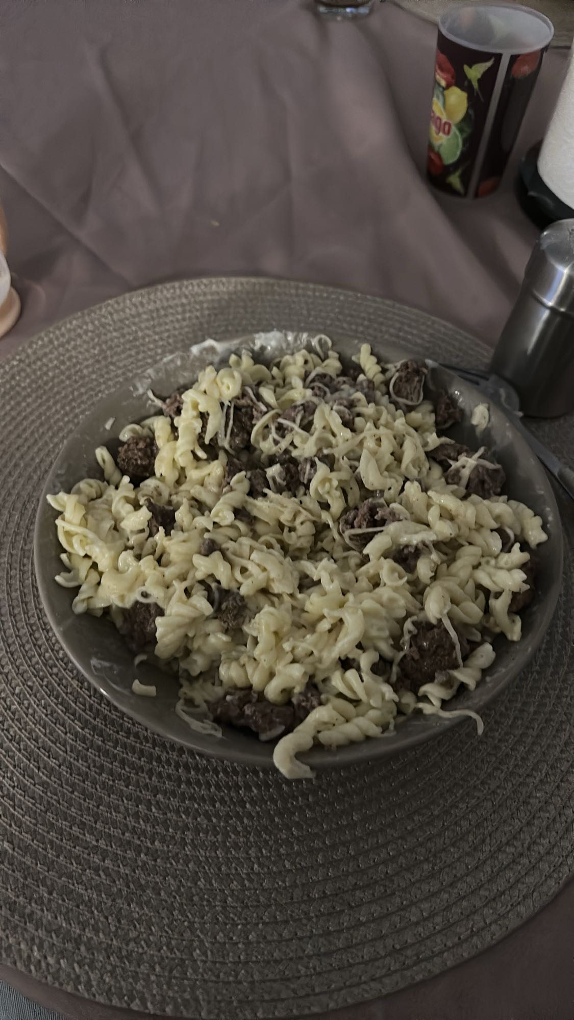 Pâtes au bœuf et fromage