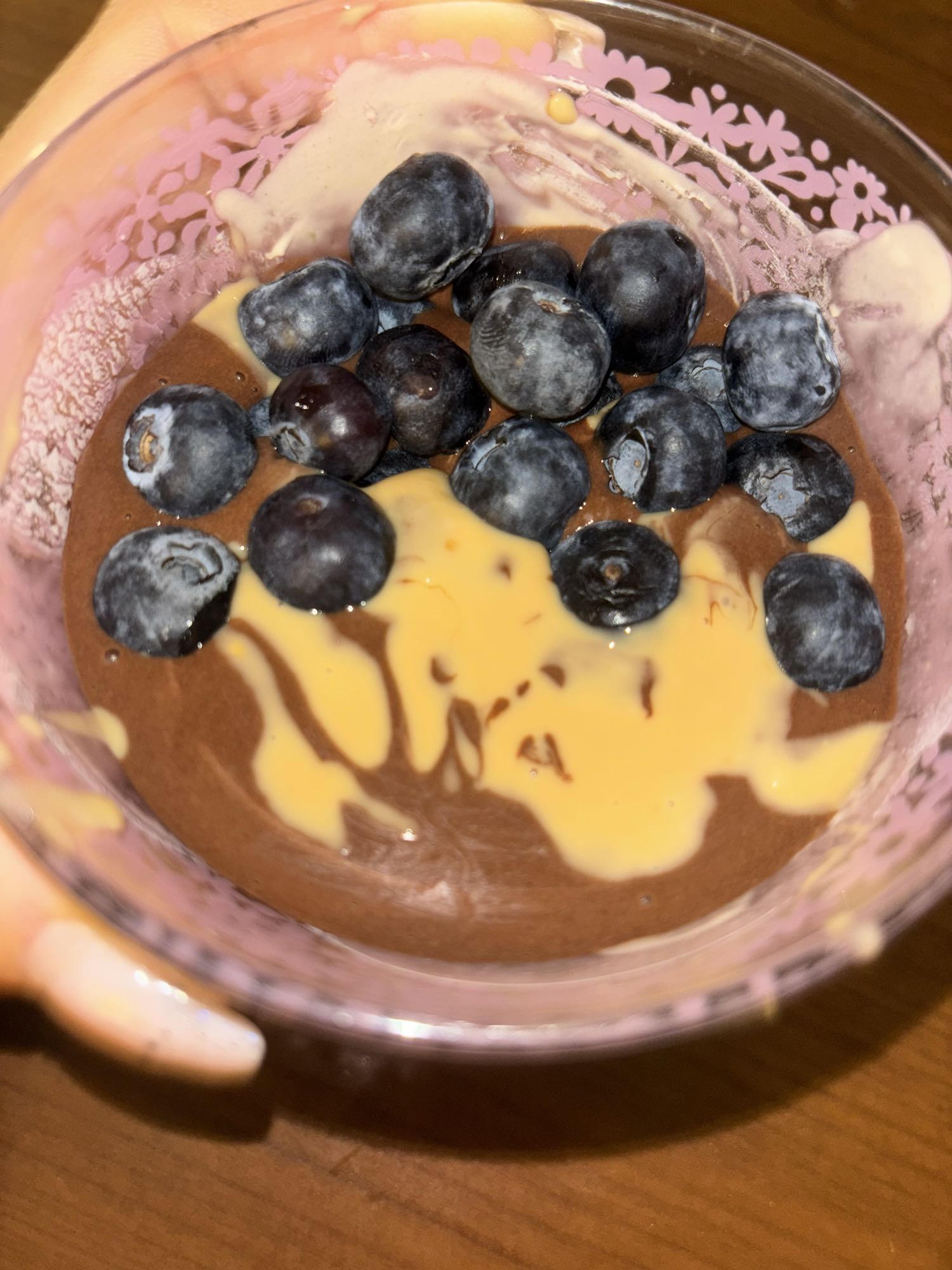 Bol flocons d'avoine cacao myrtilles