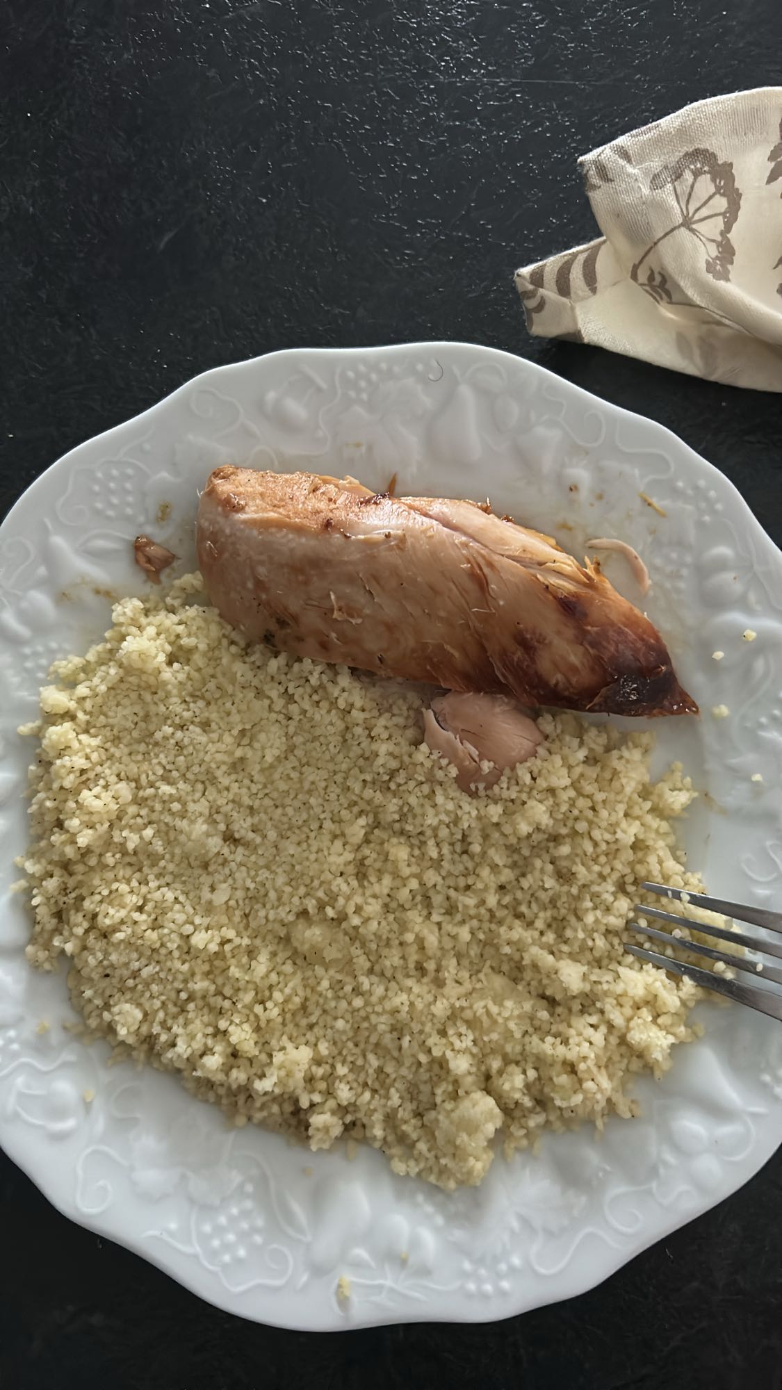 Poulet rôti et couscous