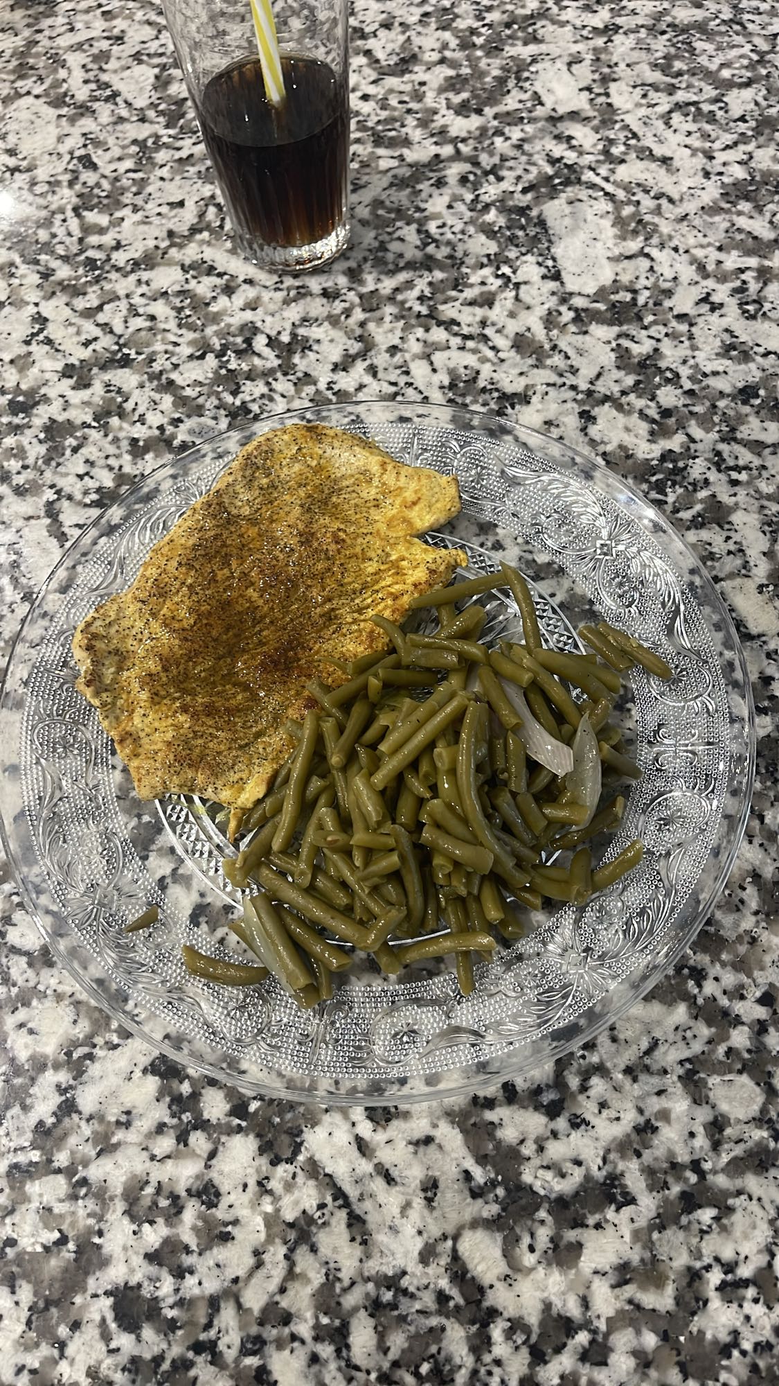 Poulet et haricots verts