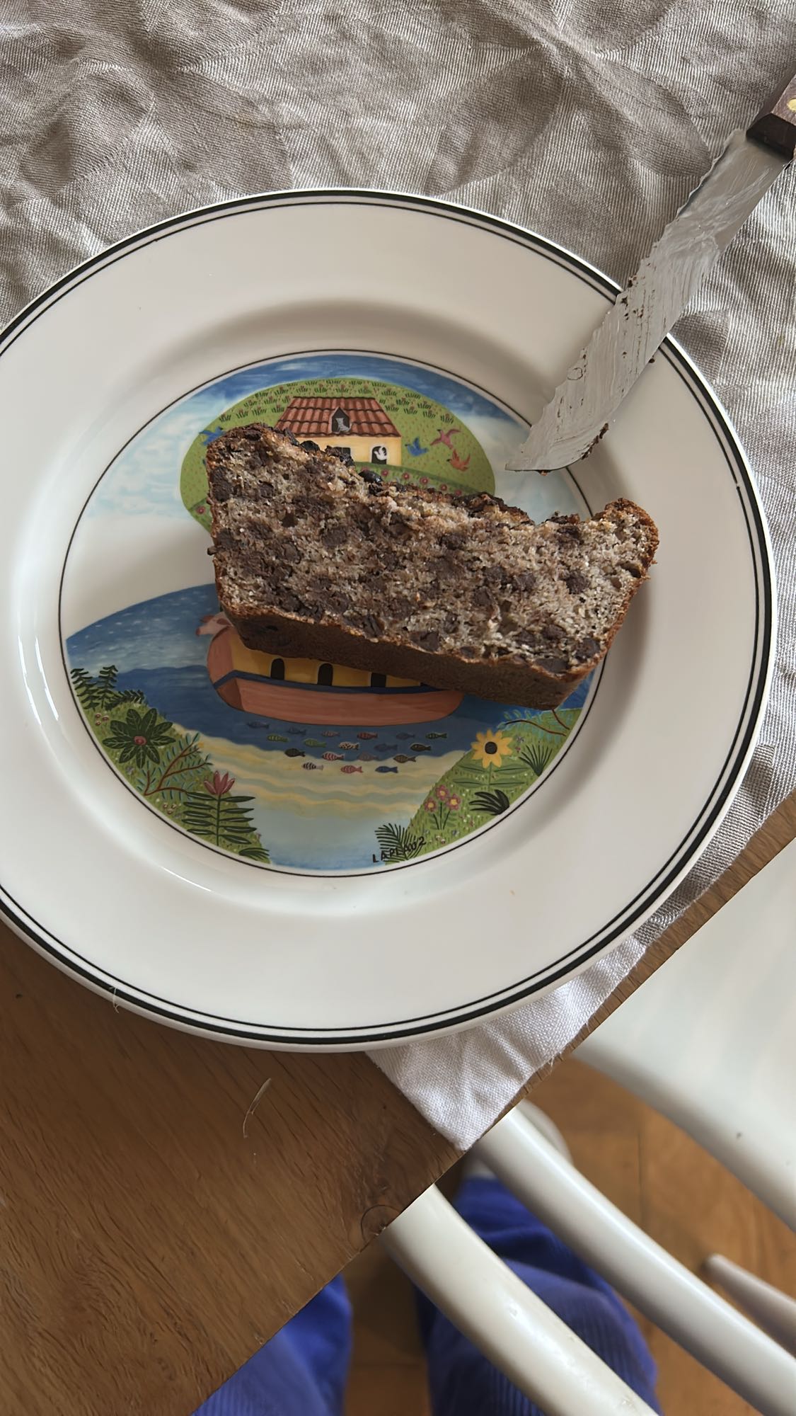 Tranche de banana bread sans sucre et sans lactose