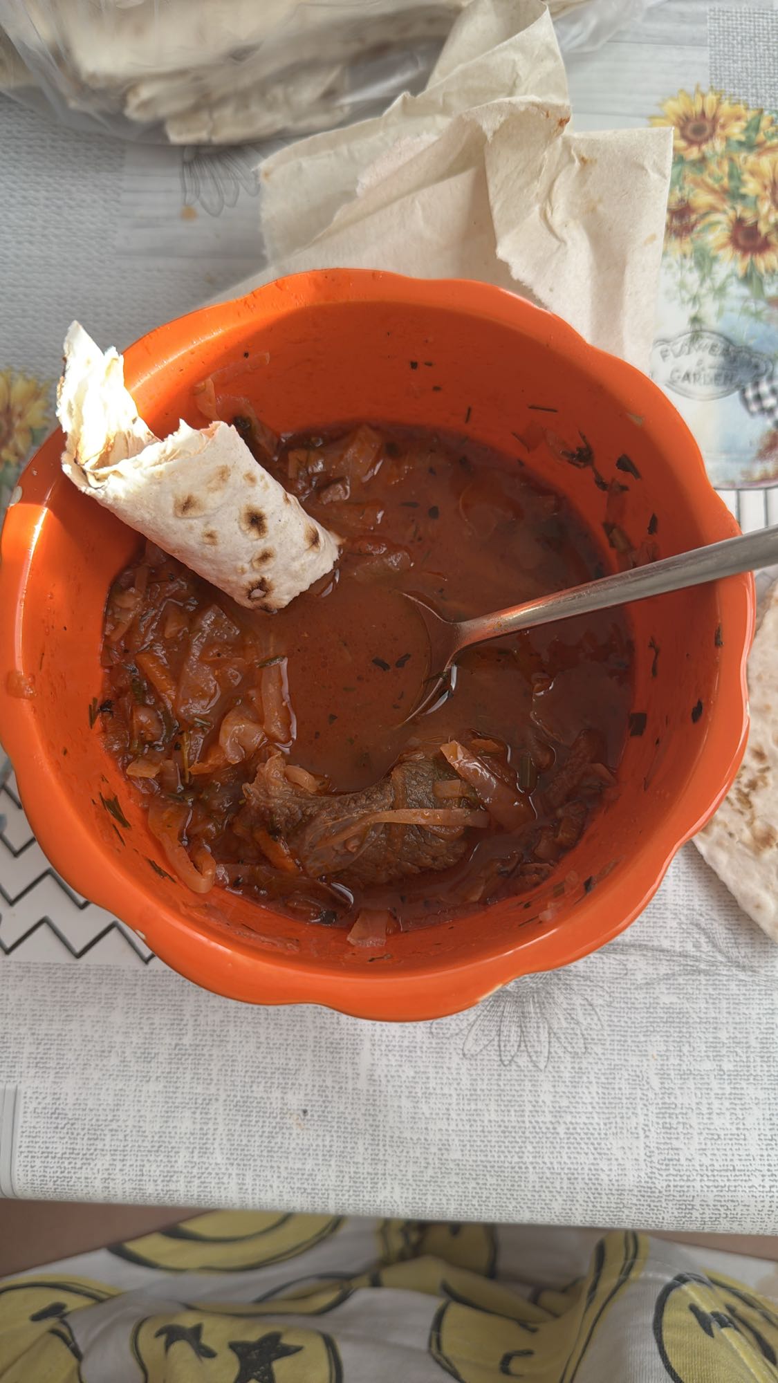 Beef stew with flatbread