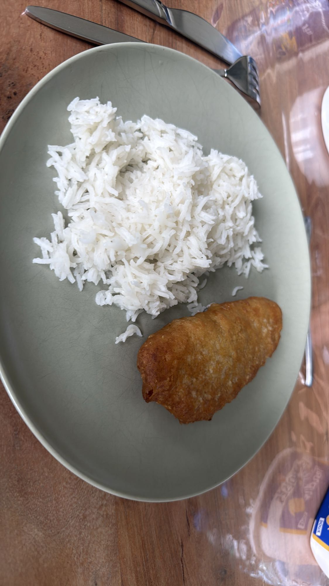 Riz et poisson pané