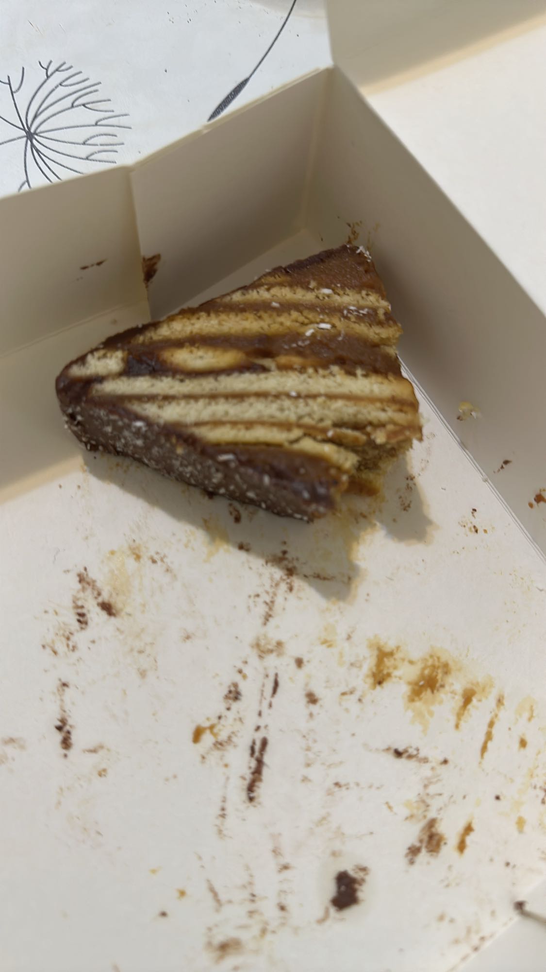 Chocolate biscuit cake slice