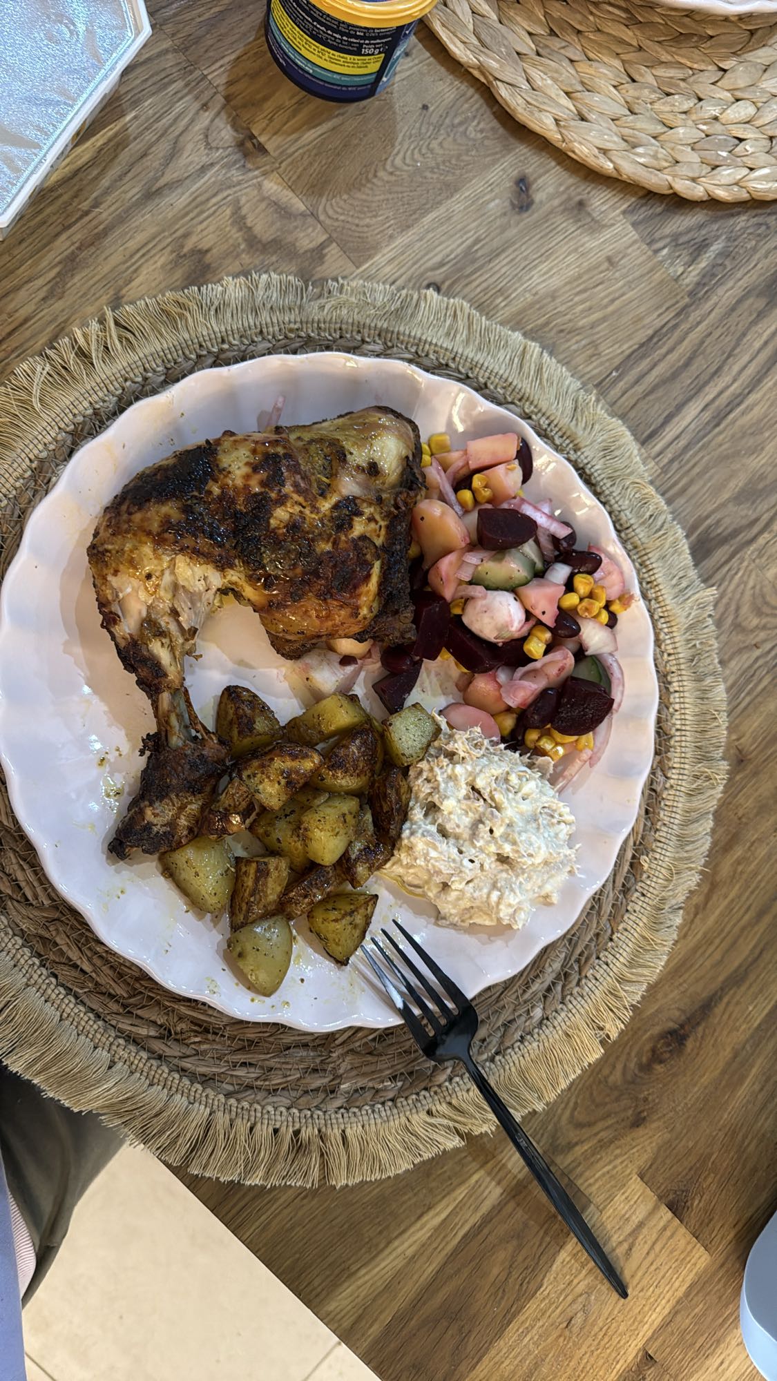 Poulet rôti et salade