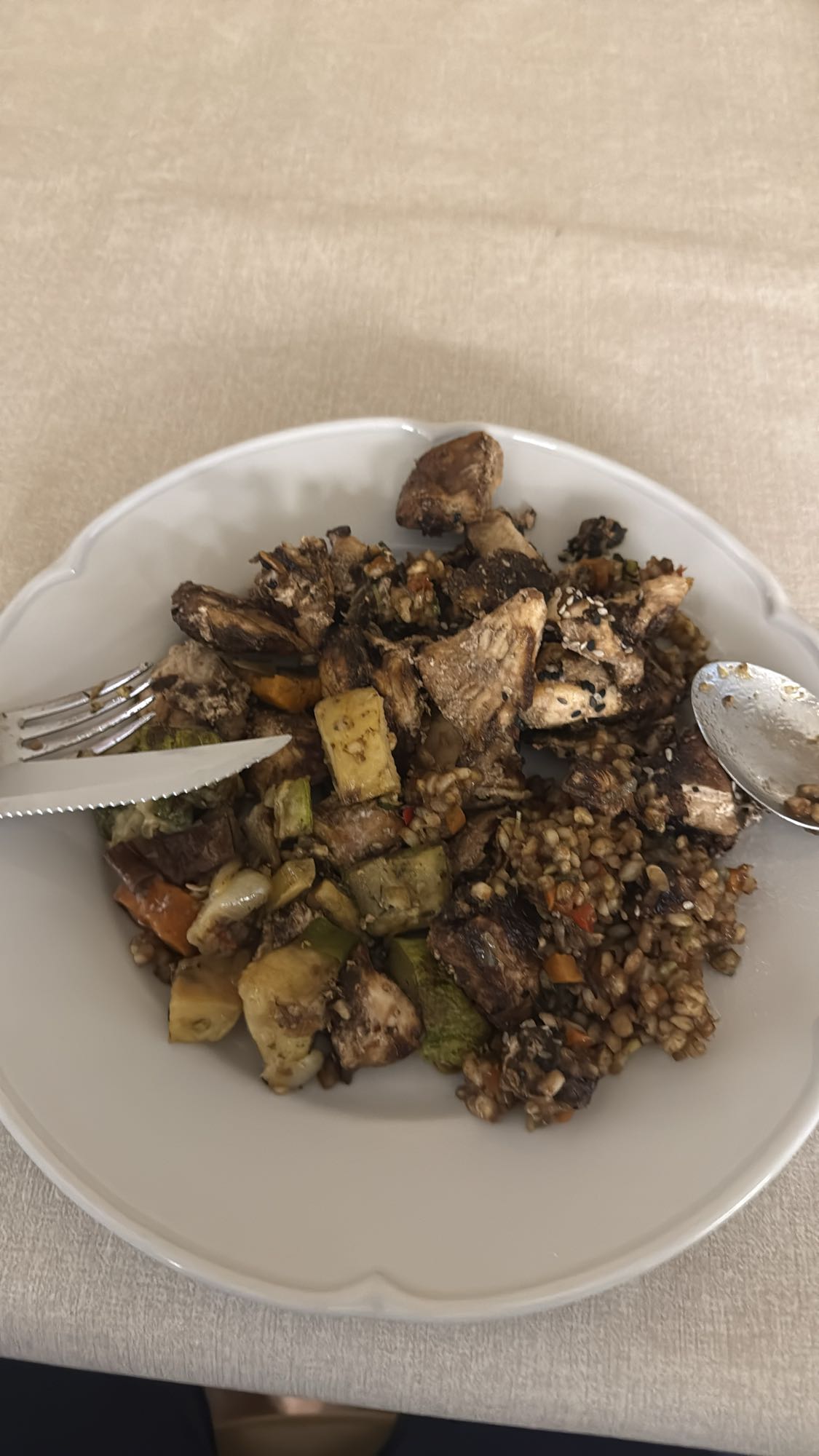 Trigo sarraceno con verduras y pollo