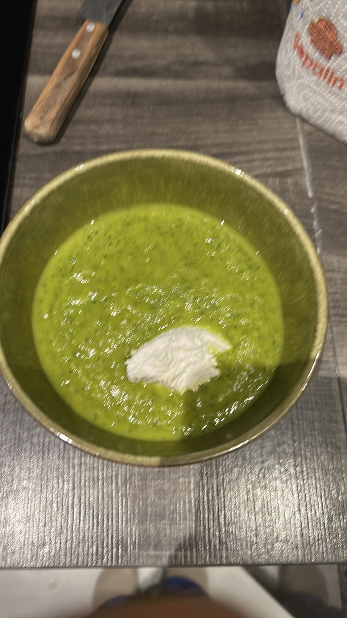 Velouté poireaux épinards