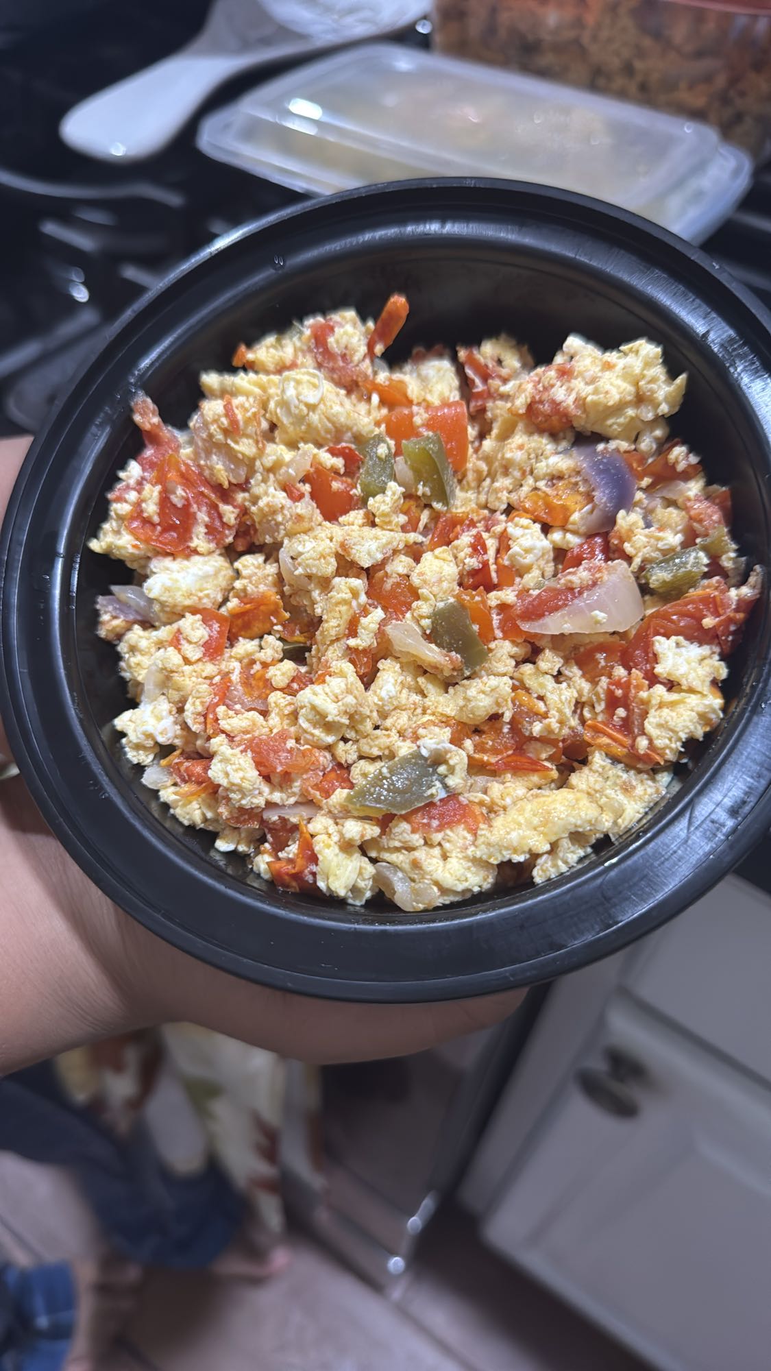 Scrambled eggs with veggies